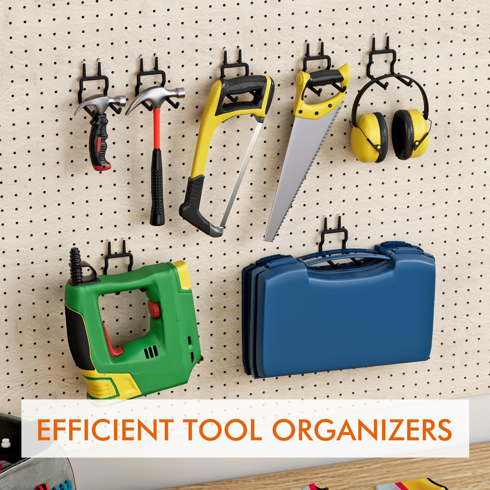 Utility Heavy Duty Pegboard Hooks - 5Pack Peg Board Accessories for Hanging T.