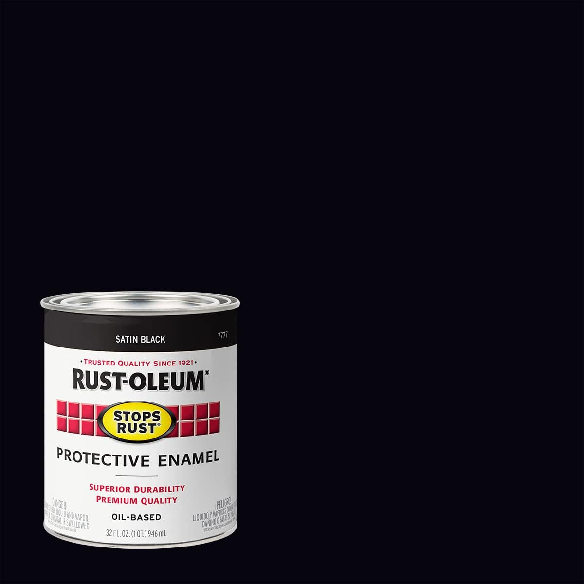 7777502-2PK Stops Rust Brush on Paint, Quart, Satin Black, 2 Pack