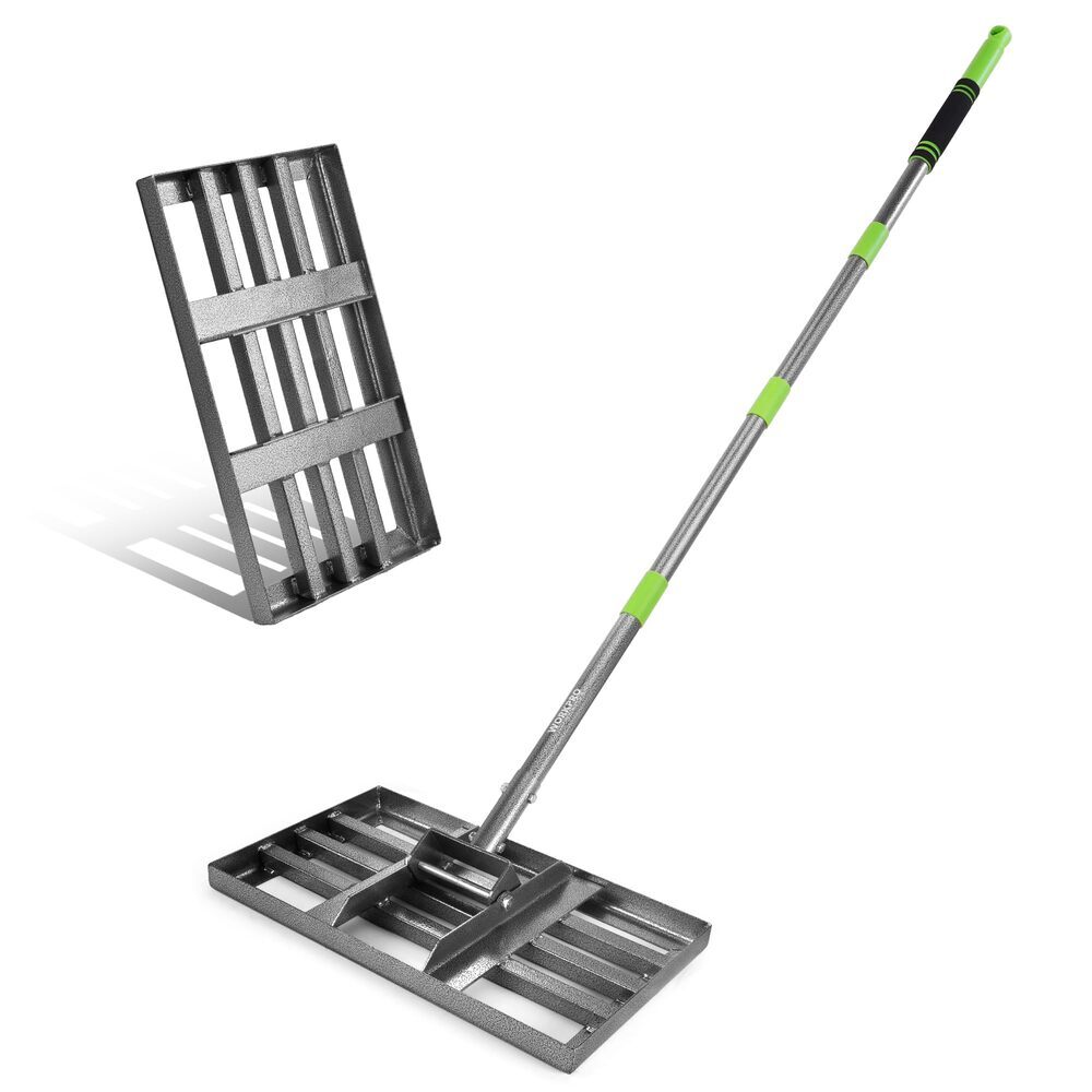 WORKPRO Heavy Duty Lawn Leveling Rake 17"x10" Ground Plate 6FT Adjustable Handle