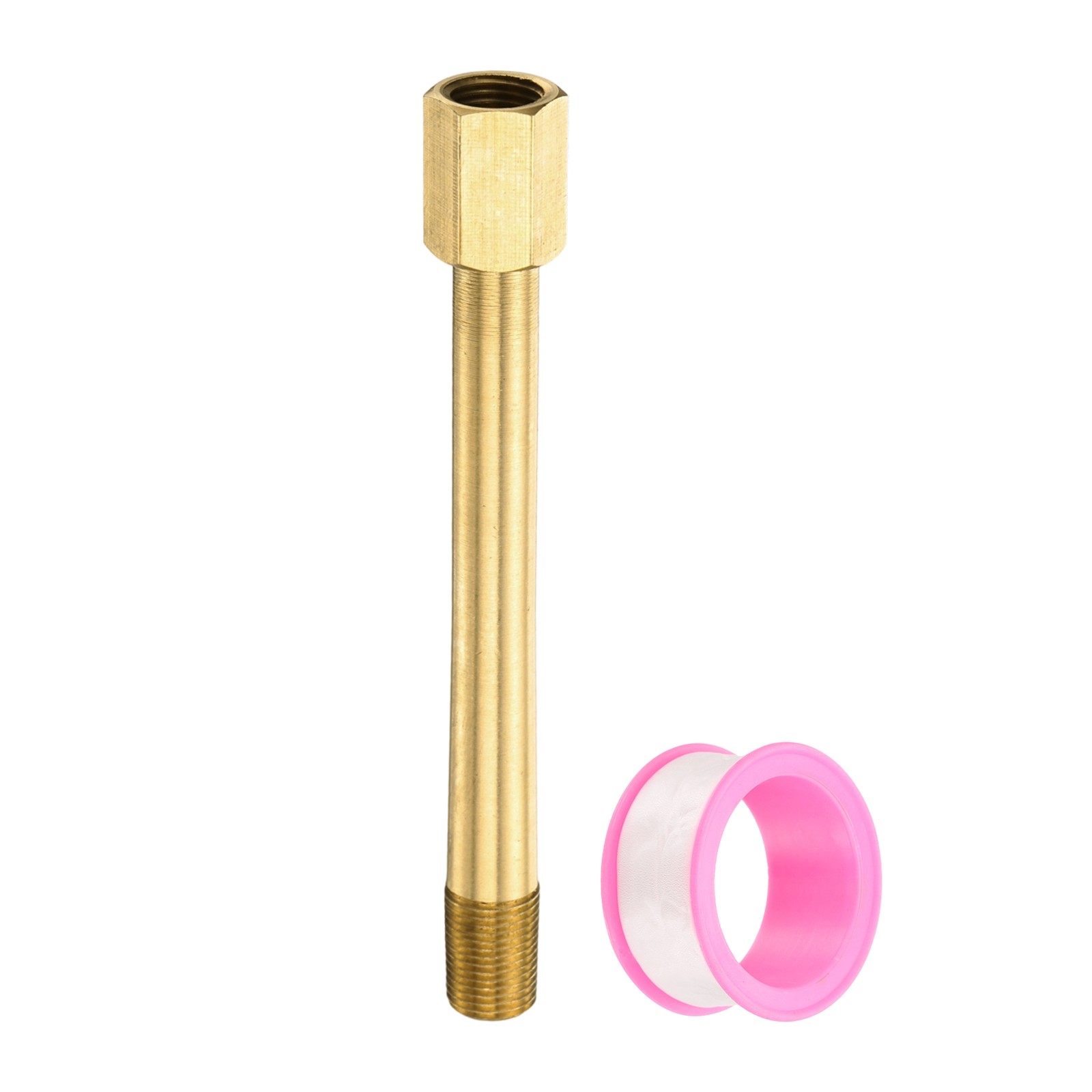 1/8" g Male x 1/8" g Female Brass Pipe Fitting with Tape 4 Inch Length