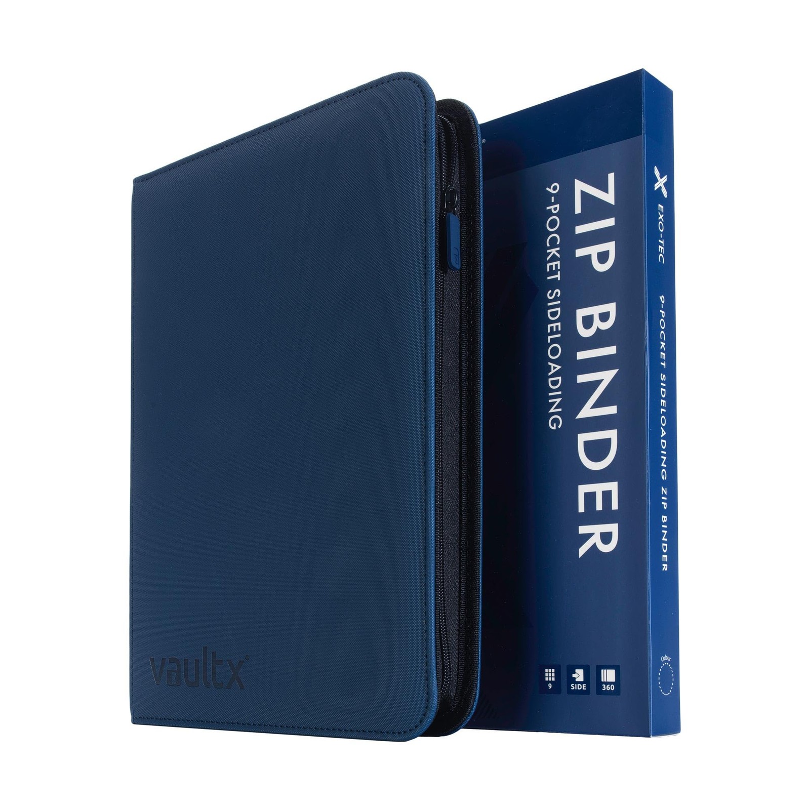 Vault X Premium Exo-Tec® Zip Binder 9 Pocket Trading Card Album Folder Blue