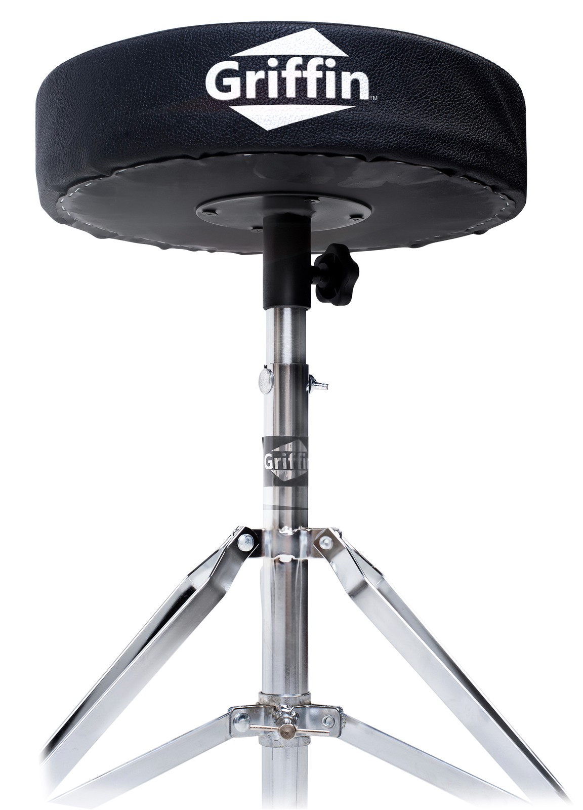 Drum Throne, Base Drum Pedal & Cymbal Stand 3-BUNDLE Deluxe Chrome Package Mount