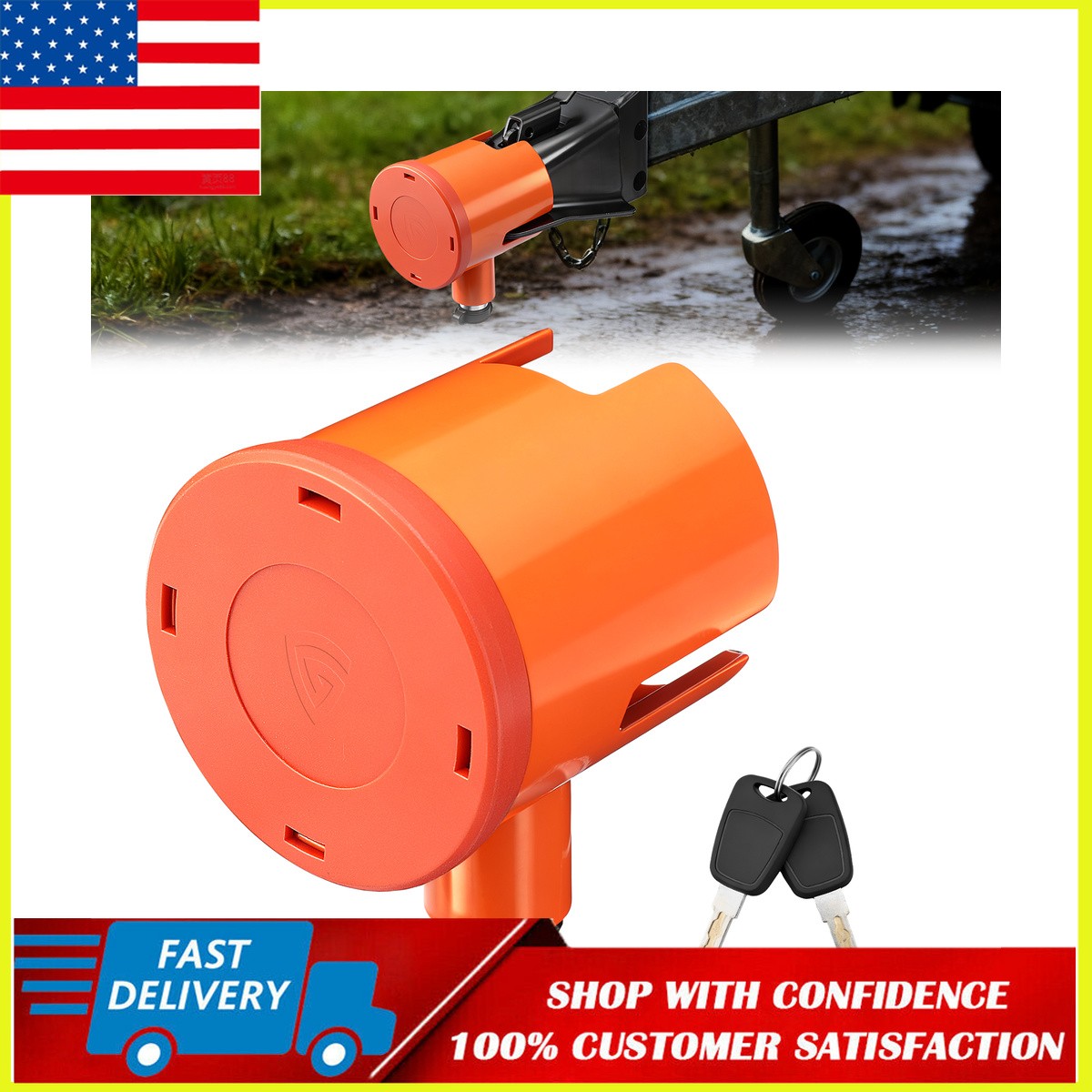 Trailer Coupler Lock Kit For 2-5/16 Inches Couplers Heavy Duty Tow Hitch lock