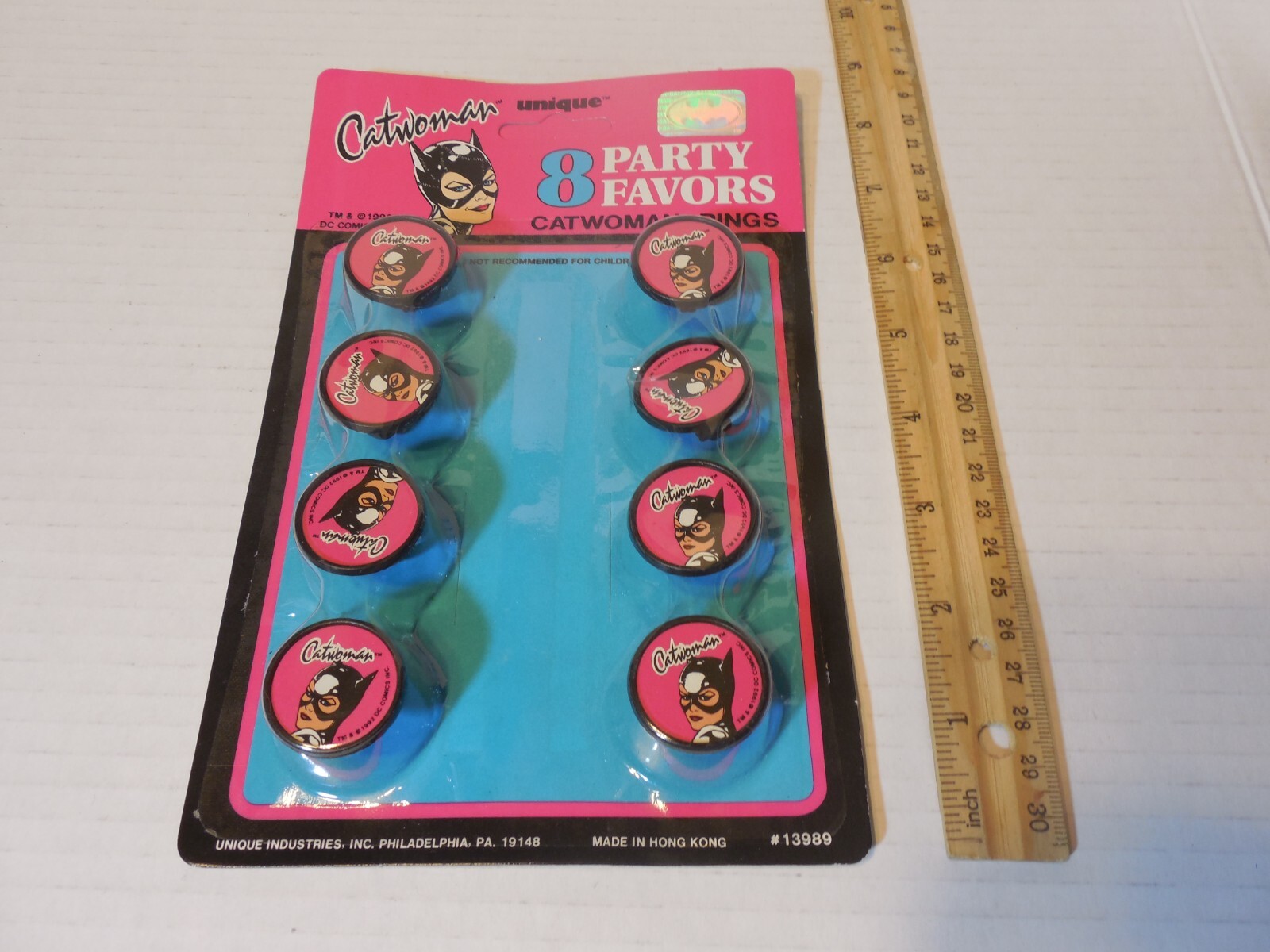 Vintage Batman Returns Burton Catwoman  8 Rings DC Pfeiffer Cat Woman 1992