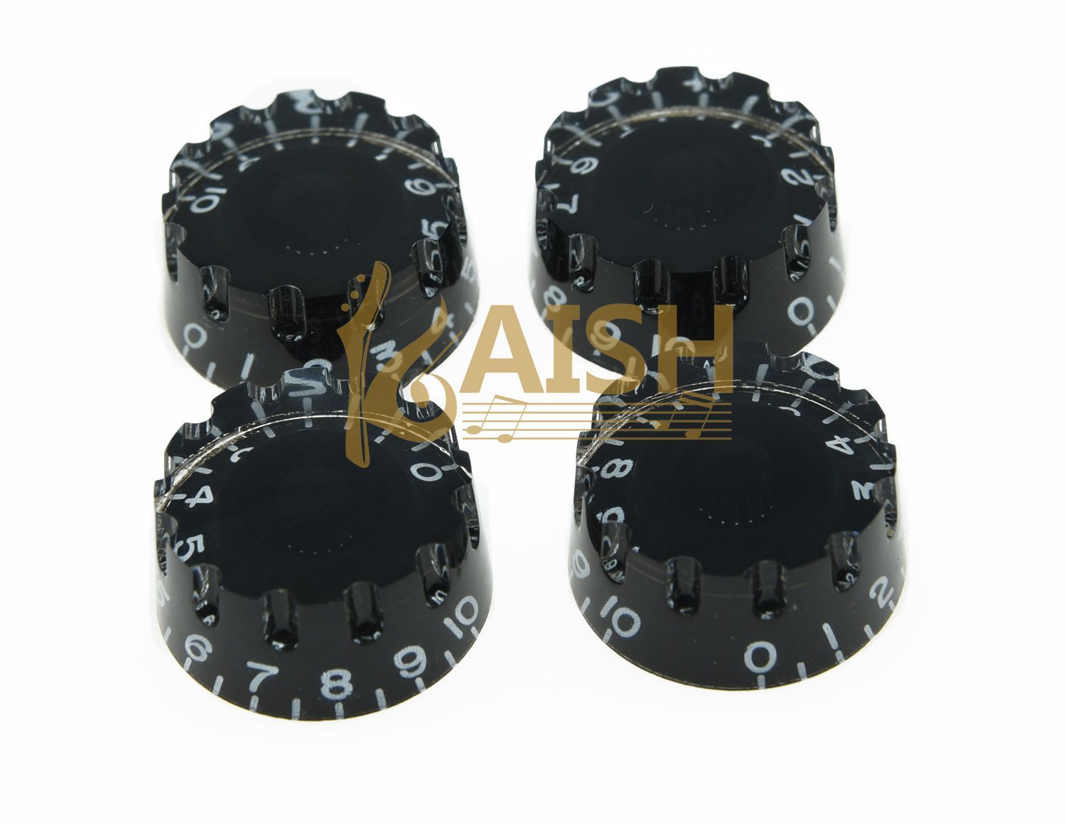 4x Black LP Guitar Knurled Control Knobs Speed Metric Knob Fits Les Paul