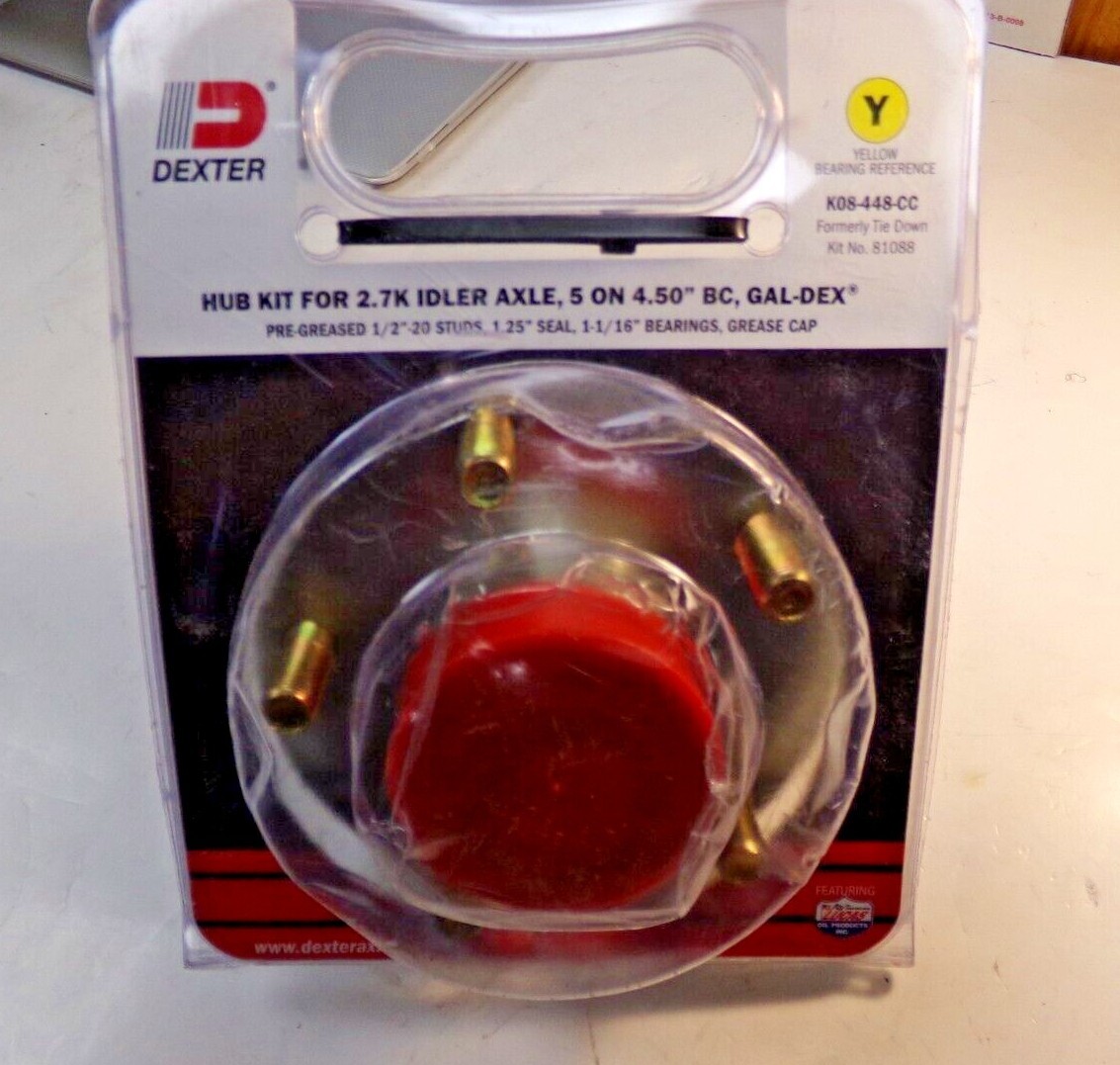 81088 Dexter 5 Stud HUB KIT 2.7K Idler Axle, 5 on 4.50'' BC, GAL-DEX K-08-448-CC