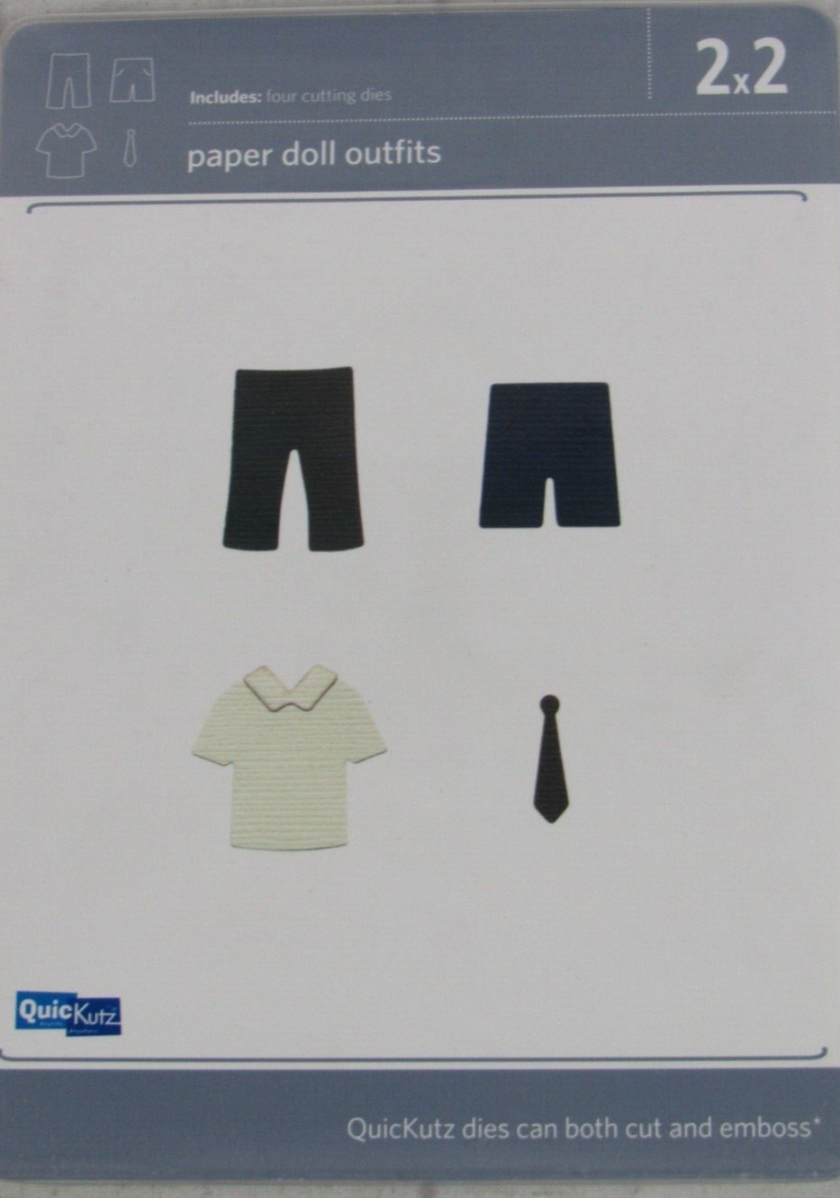 QuicKutz Paper Doll Outfits 2x2, 4 Cutting Die Set 4PK-2x2-0001