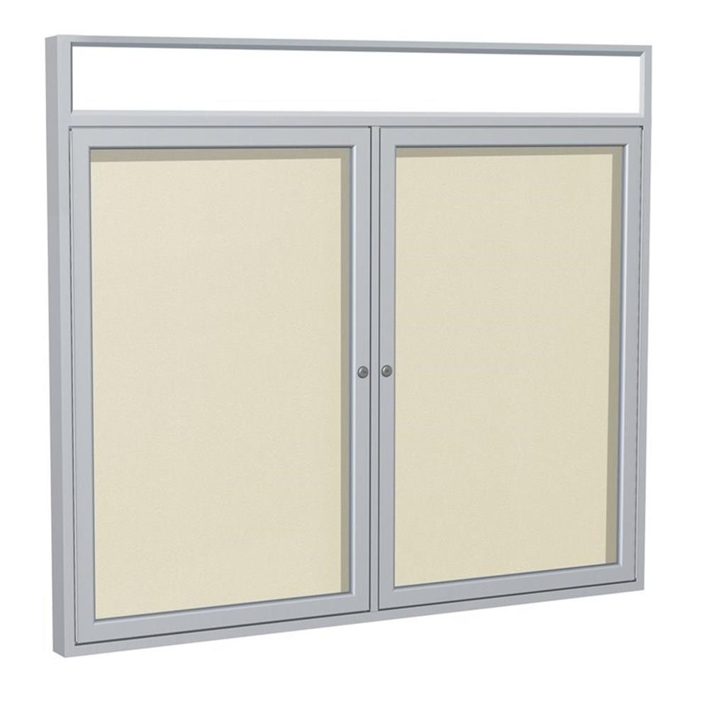 Ghent's Vinyl 36" x 60" 2 Door Enclosed Headliner Bulletin Board in Ivory