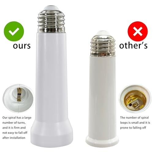 Light Socket Extender E26/E27 Light Bulb Socket Extender Standard Medium Base