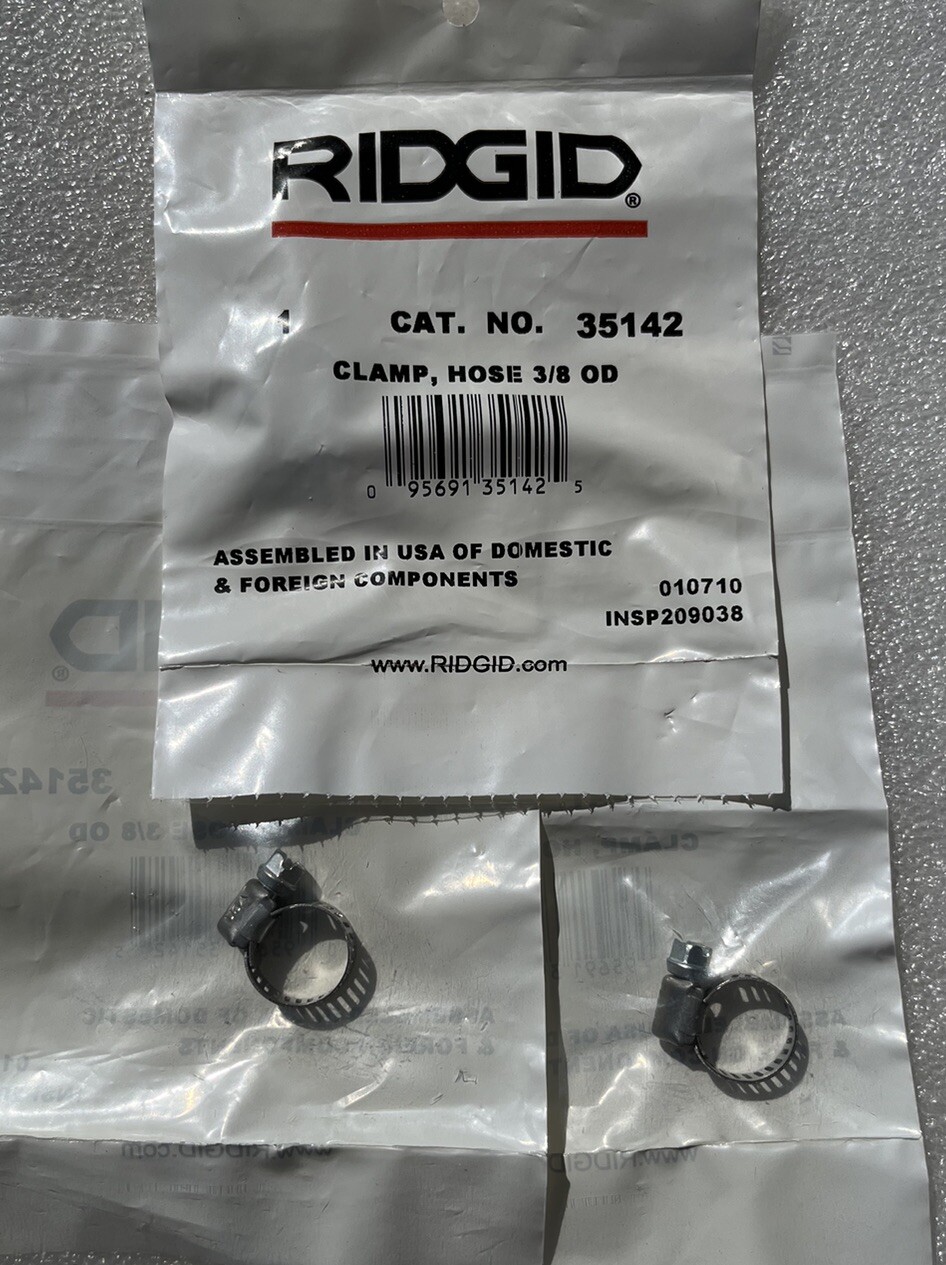 Ridgid 35142 Hose Clamp 3/8” OD for 1822 Series Pipe Threaders NEW OEM Lot of 2