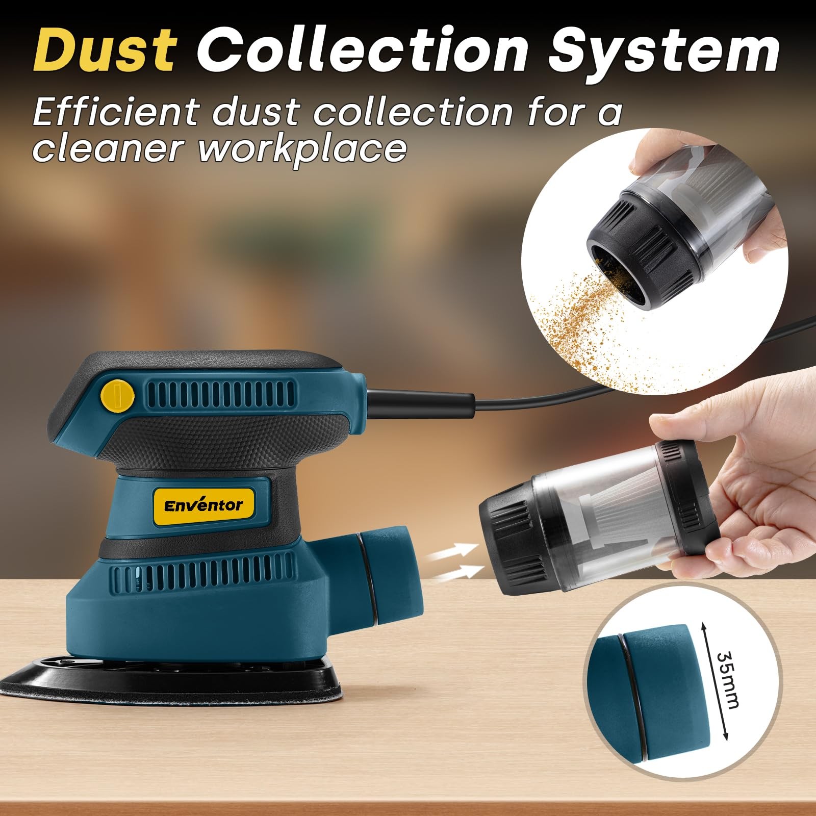 Detail Sander, 1.7A 210W Compact Electric Sander 15,000 RPM with 16Pcs Sandpa...