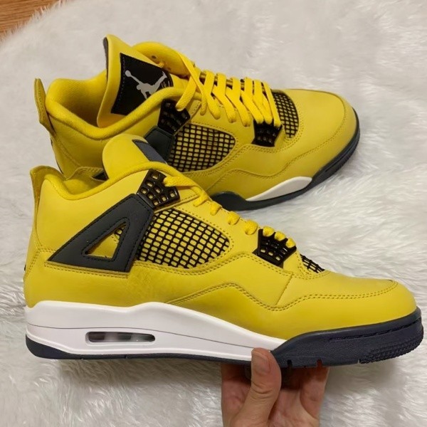 Air Jordan 4 "Tour Yellow" Mid Top Retro Basketball Shoes For Men Size 7-12
