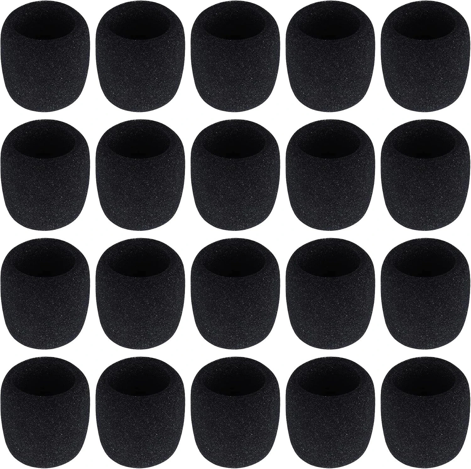 20 Pack Black Microphone Foam Covers Disposable