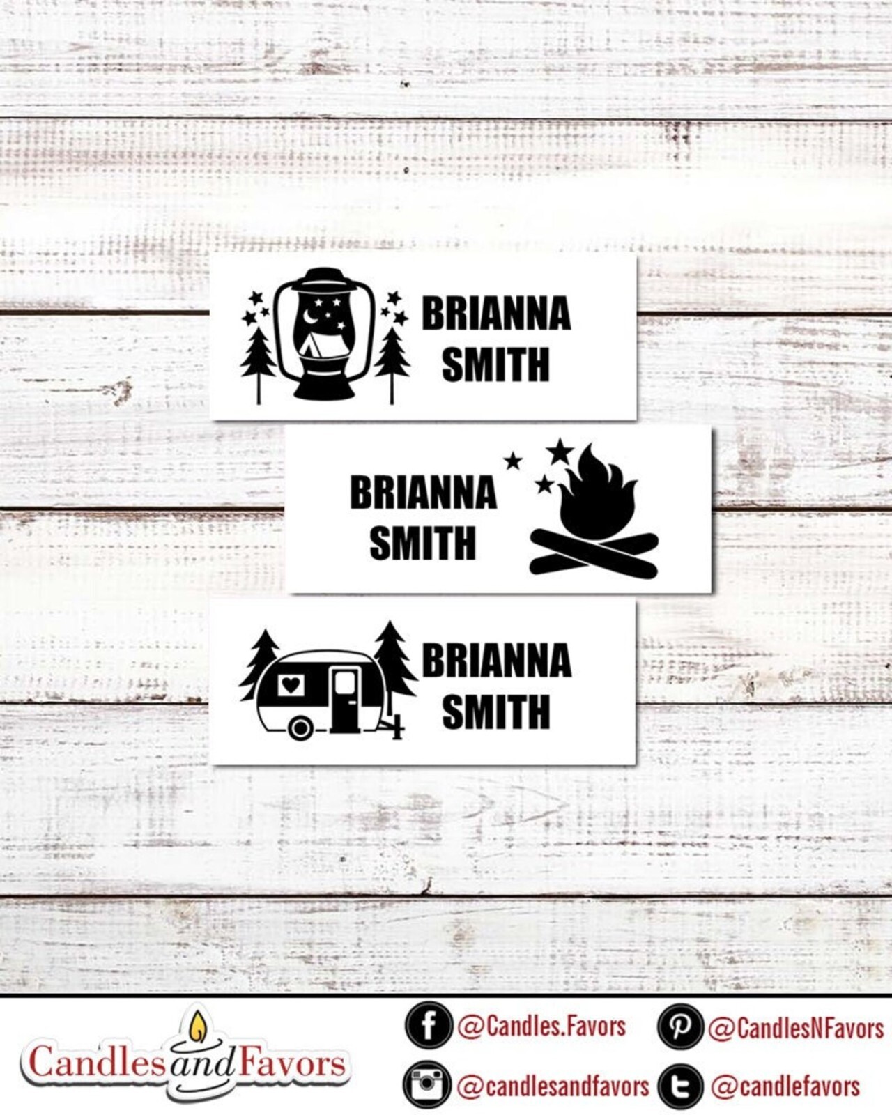 Camping Name Labels | Name Labels | Waterproof Vinyl School Supply Stickers