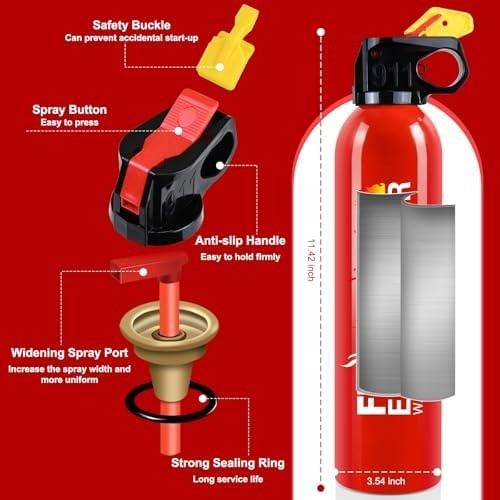 2 Pack Water-Based Fire Extinguishers Class A B C K With Wall Mount | Compact...