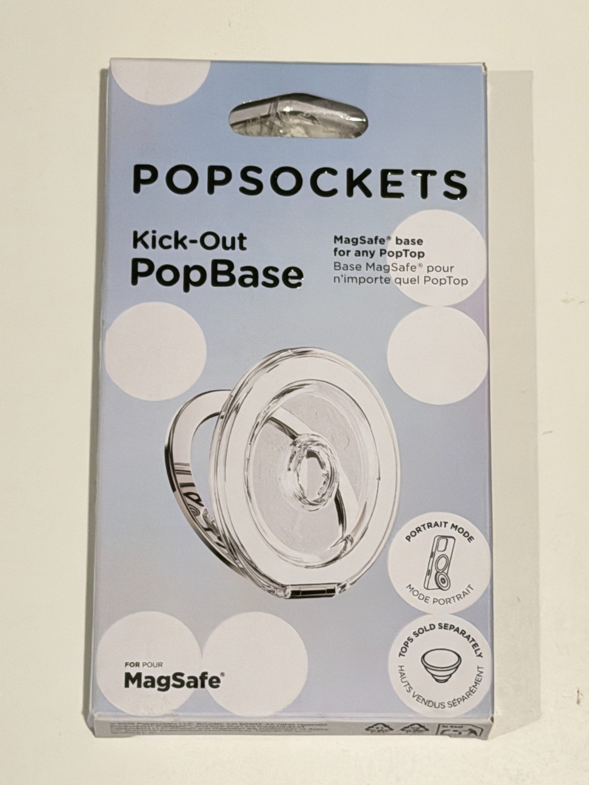 PopSockets Kick-Out BASE Only MagSafe Round Grip Base - Clear/White