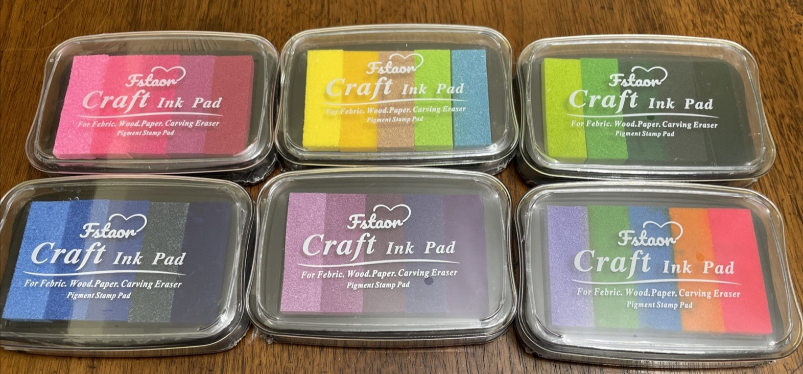 Craft Rainbow Ink Pads Washable Finger Ink Pad Set of 6 Multicolor Gradient