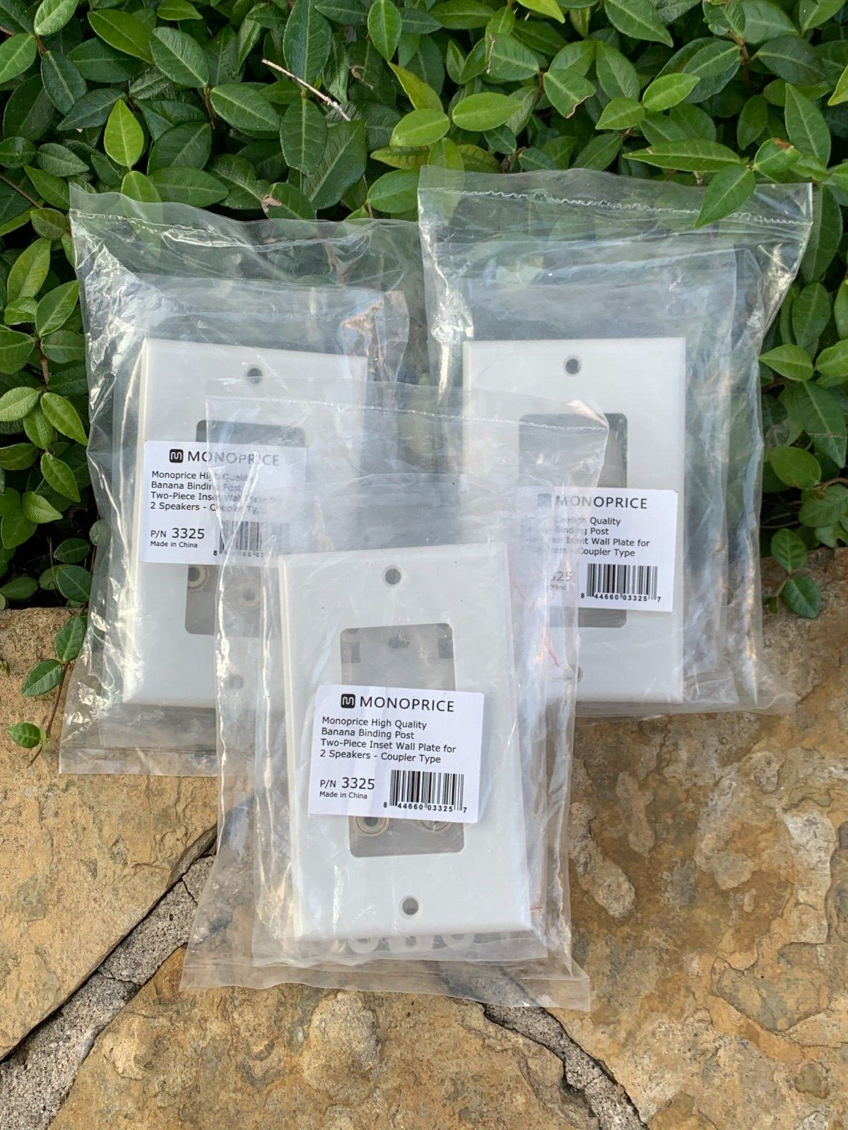 3 PACK Monoprice High Quality Banana Binding Post 2pc Inset Wall Plate Coupler