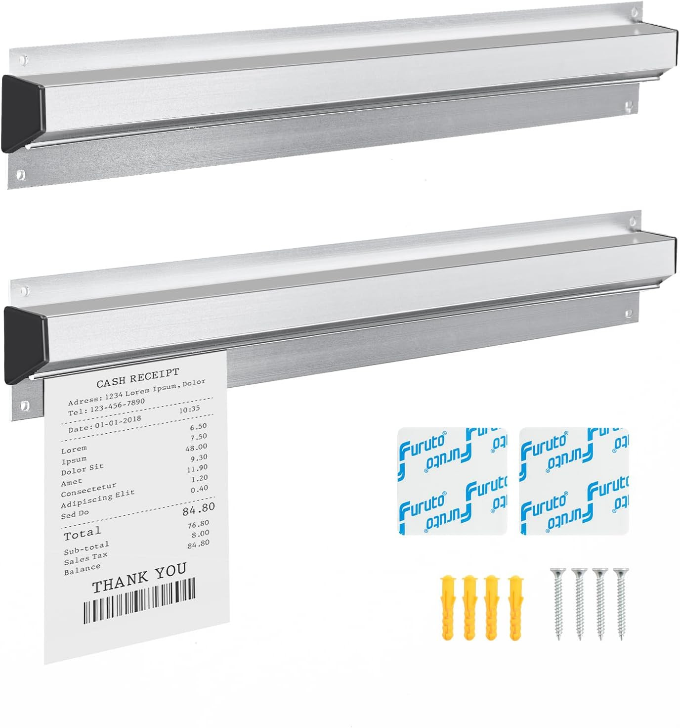 Restaurant Ticket Holder, 16/18/24/28/30" Check Rack Order Receipt Rail Display