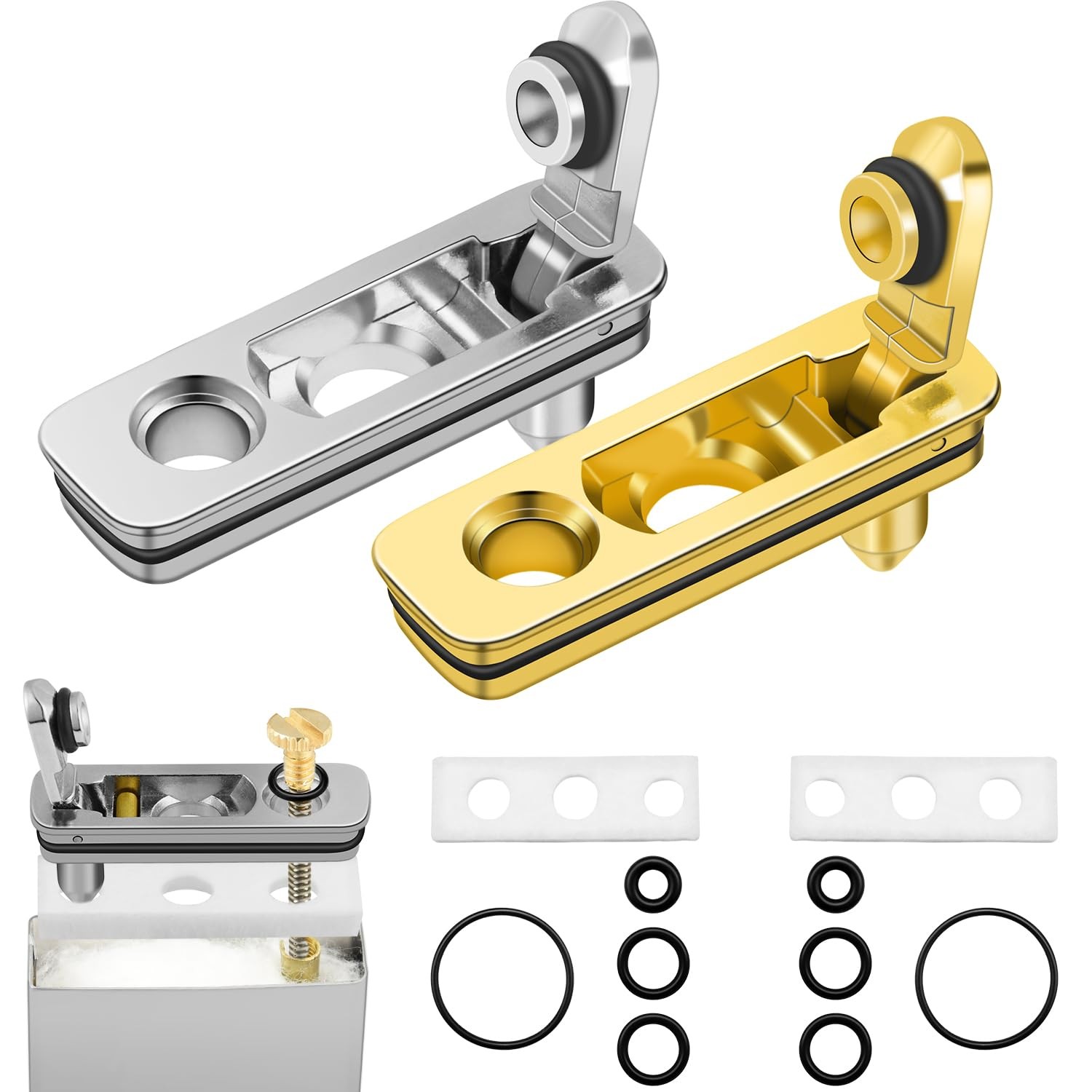 2 Set Lighter Gasket Seal Metal Lighter Repair Insert Accessories Kit 1Ppcs C...