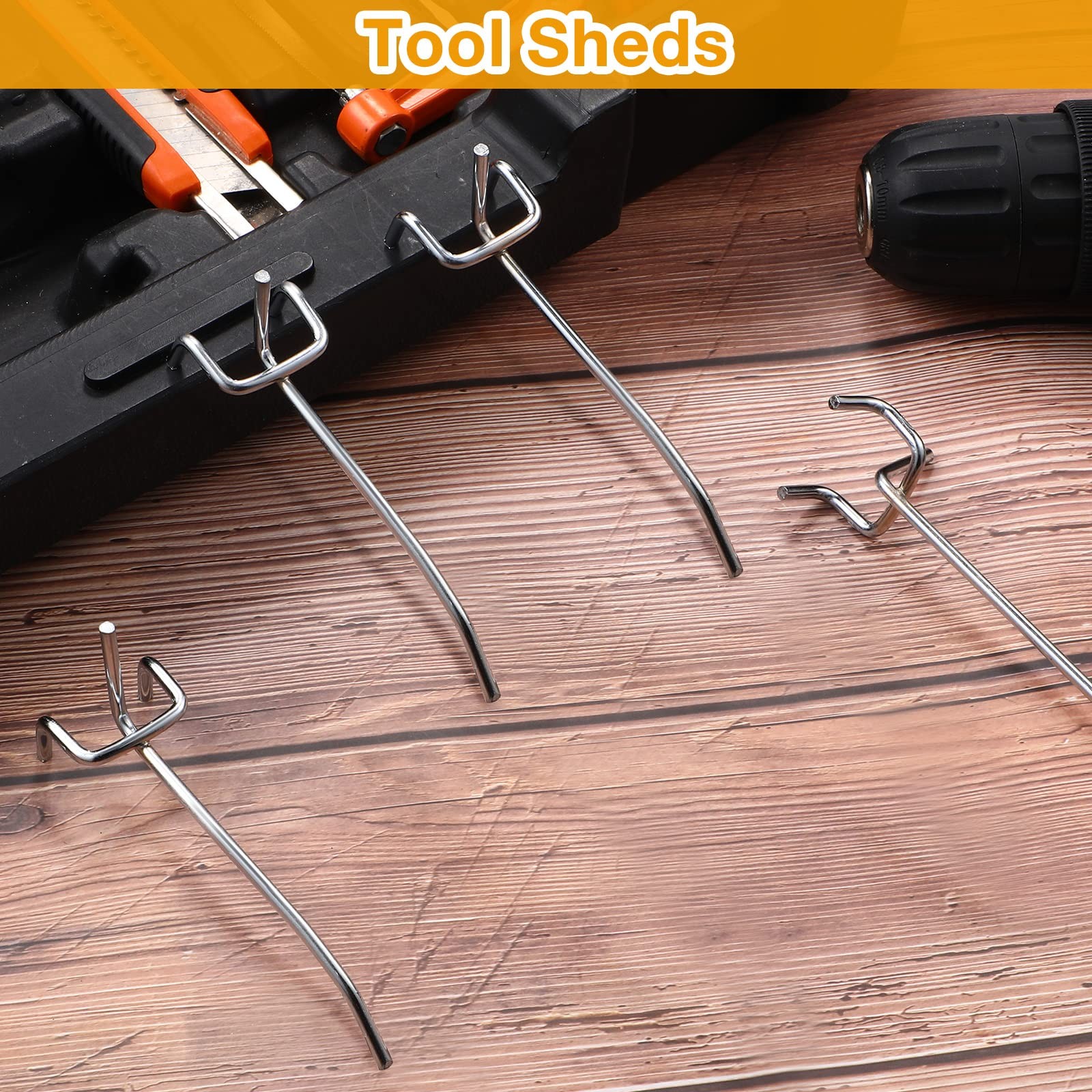 Funrous 100 Pack Peg Board Hooks Stainless Steel Pegboard Hooks Shelving Disp...