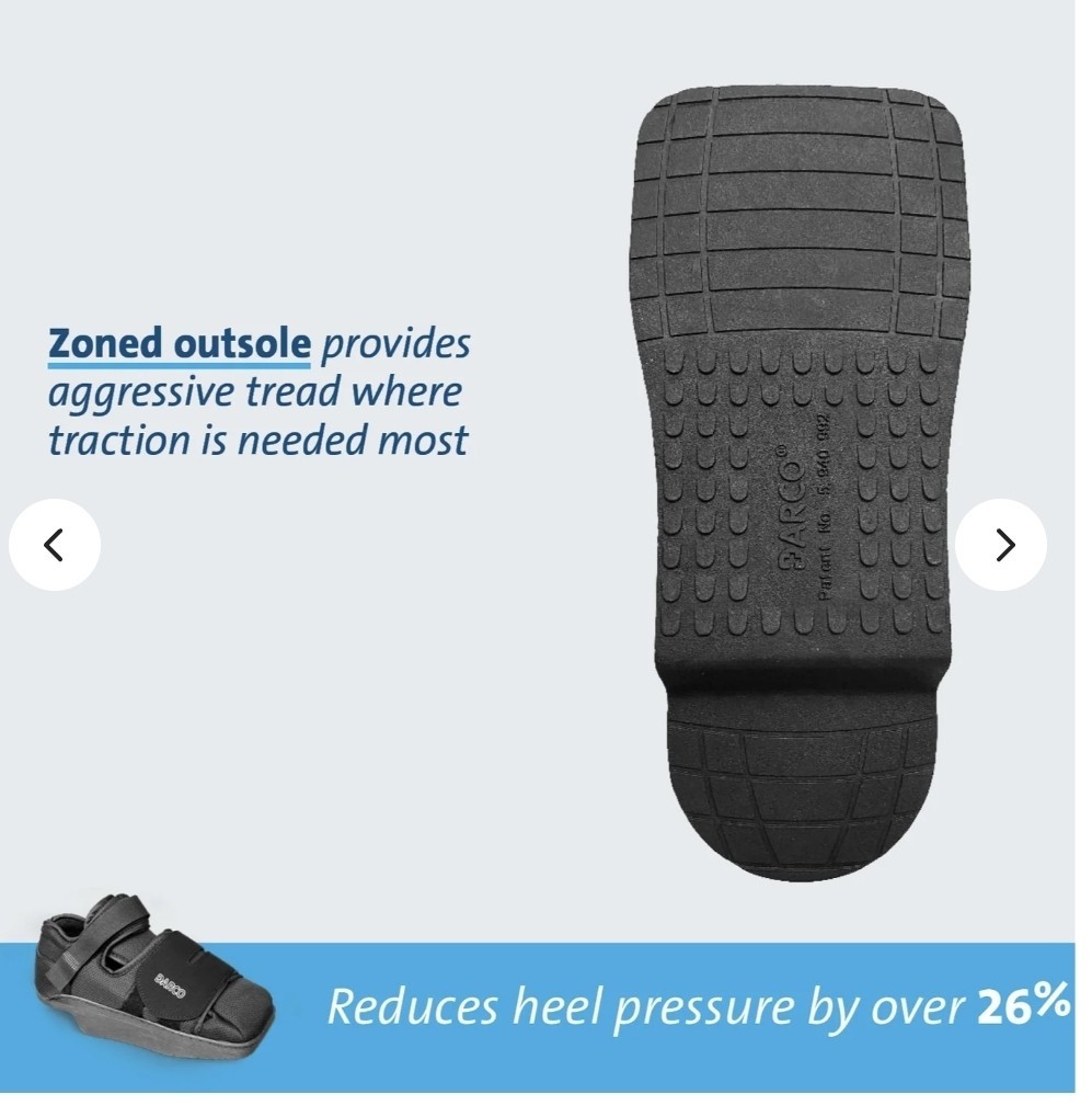 DARCO HeelWedge Healing Off-Loading Shoe Black Post-Op Square Toe New - Large