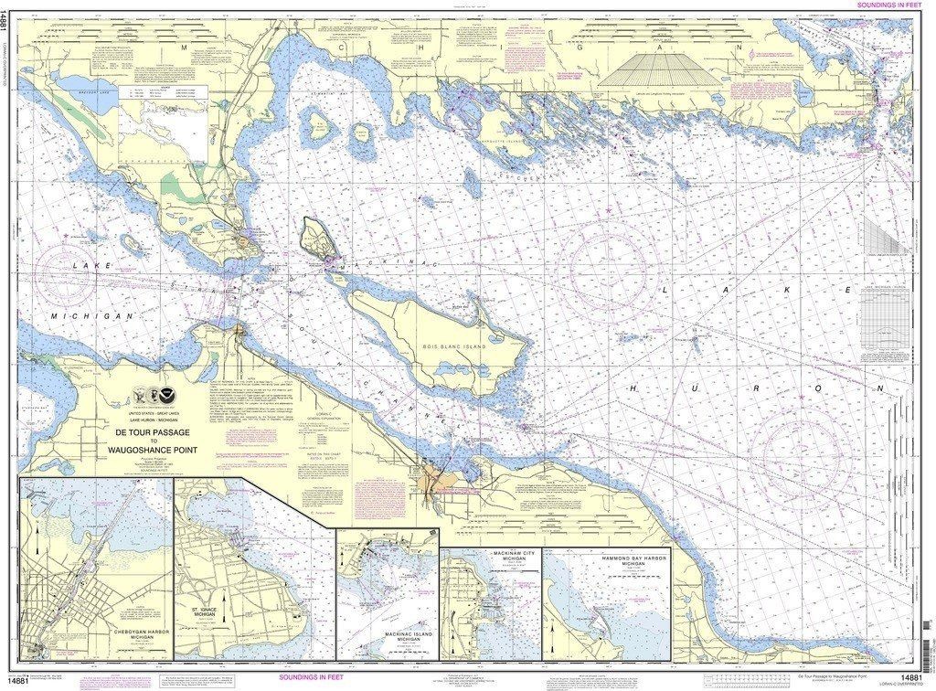 NOAA Nautical Chart 14881: Detour Passage to Waugoshance Pt.; Hammond Bay Harbor