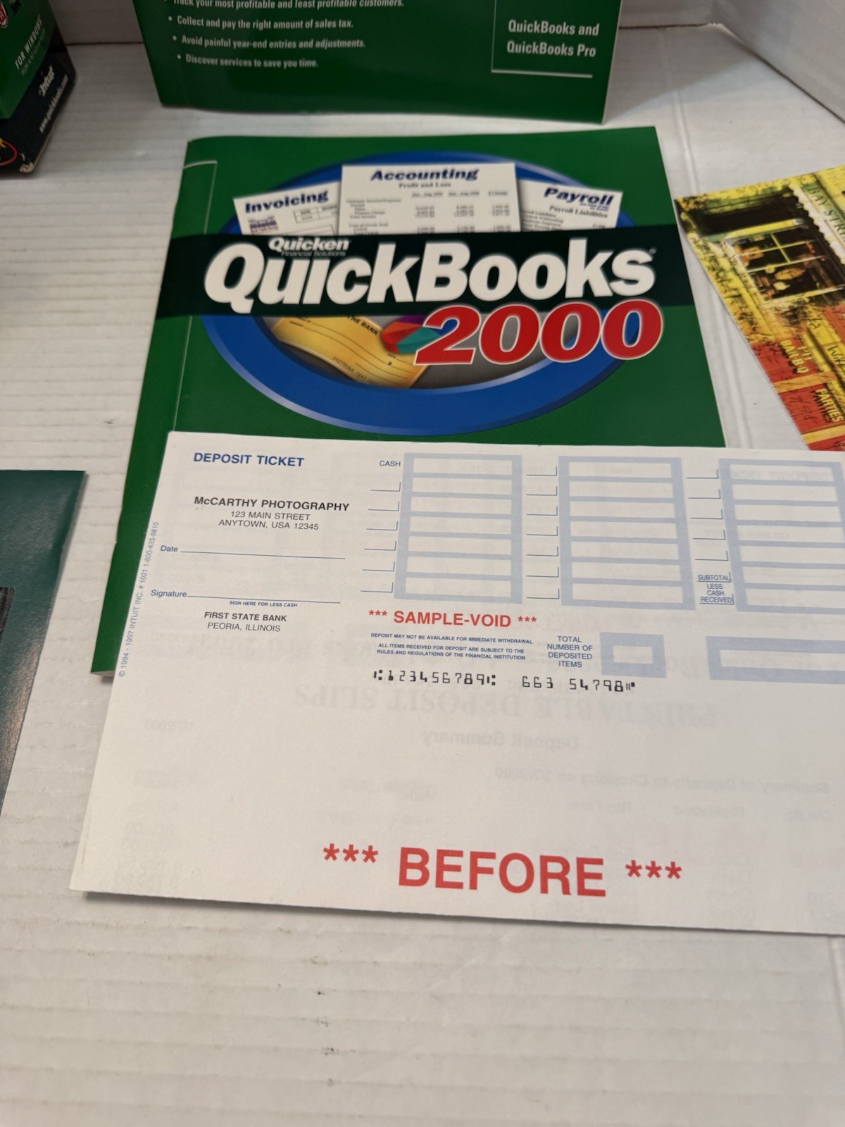 Intuit Quickbooks Pro 2000 for Windows Quicken Financial Services Software