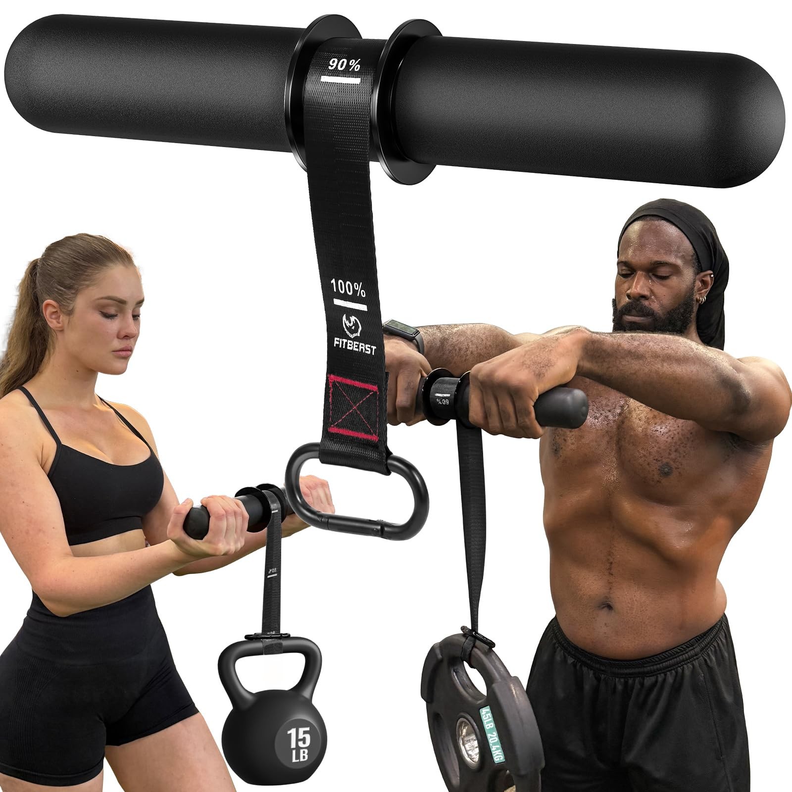 Forearm Strengthener & Exerciser, Wrist Roller with Thicker Handle, Trainer w...
