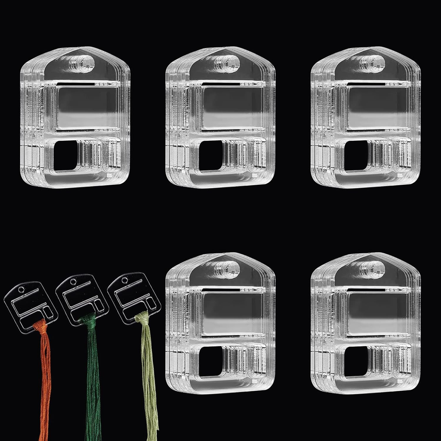 30pcs Acrylic Embroidery Floss Drop, Clear Embroidery Thread Organizers Slim Flo