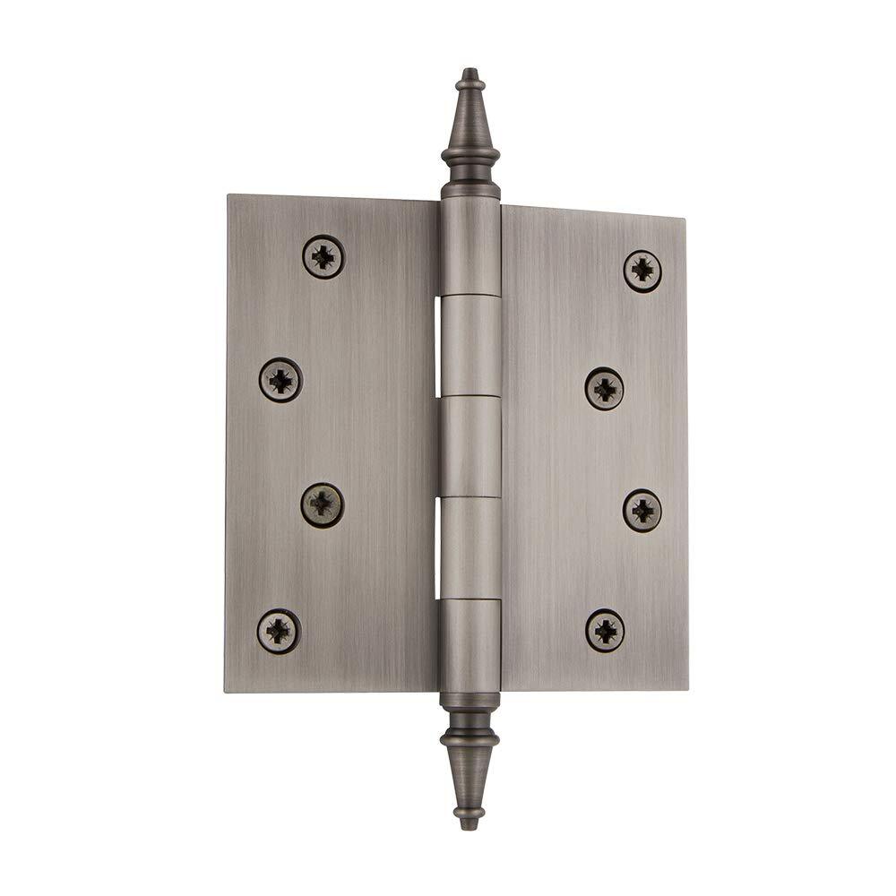 Warehouse 746091 4" Steeple Tip Residential Square Corners Door Hinge Antique...