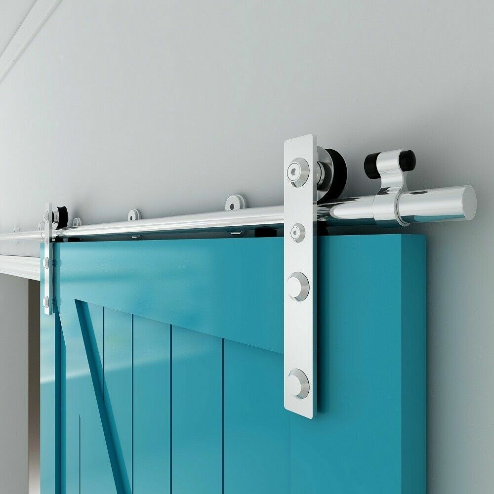 CCJH 5FT-12FT Stainless Steel Modern Sliding Barn Wooden Door Hardware Track Set