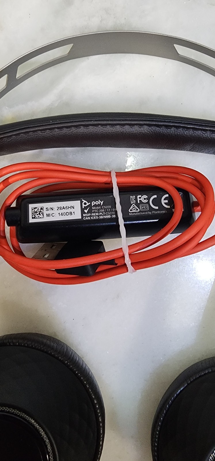 Plantronics Poly DUO C5220T Wired W/C5220 Controller Tested .