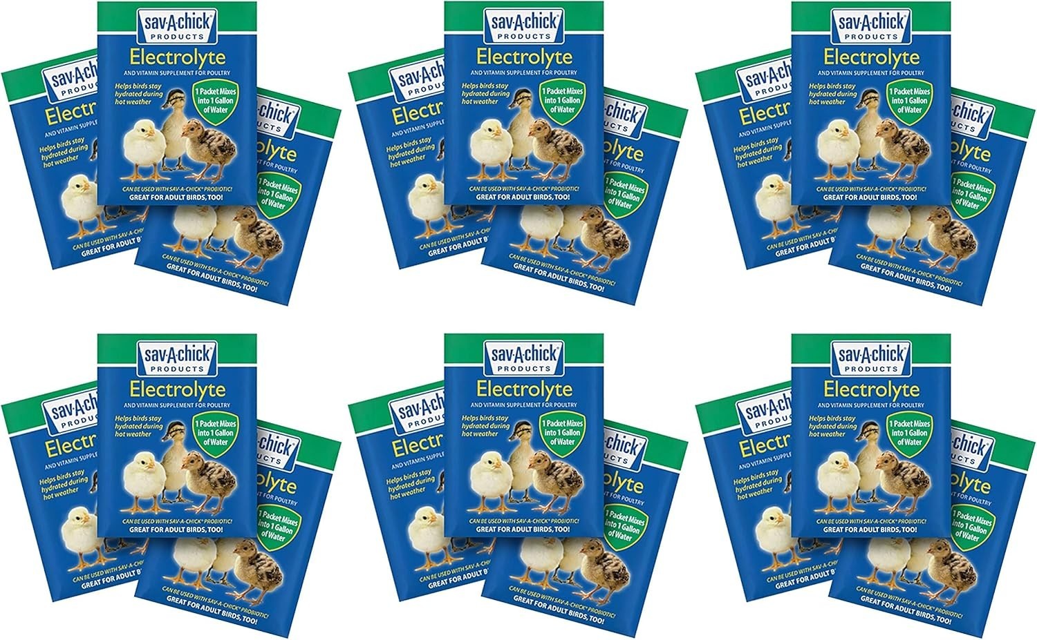 Poultry Electrolyte & Vitamin Supplement 18 Packets Water Soluble