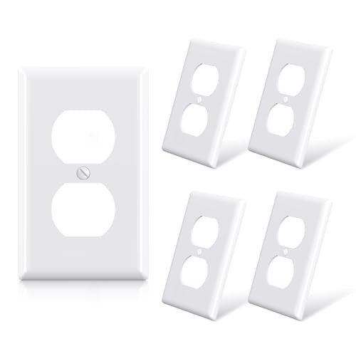 ELEGRP Duplex Receptacle Outlet Covers, 5 Pack - Glossy White