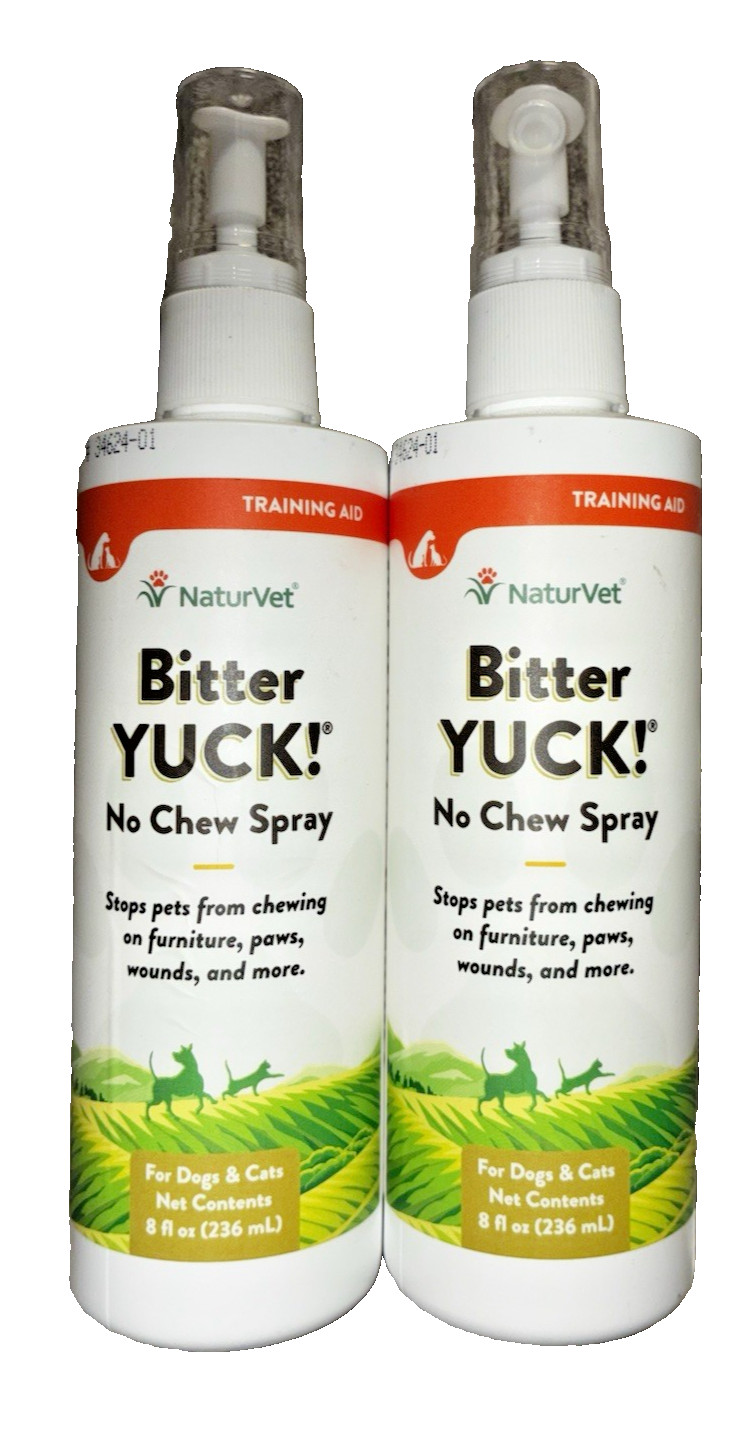 NaturVet BITTER YUCK No Chew Spray For Dog's & cat's 8 oz  (Lot of 2)