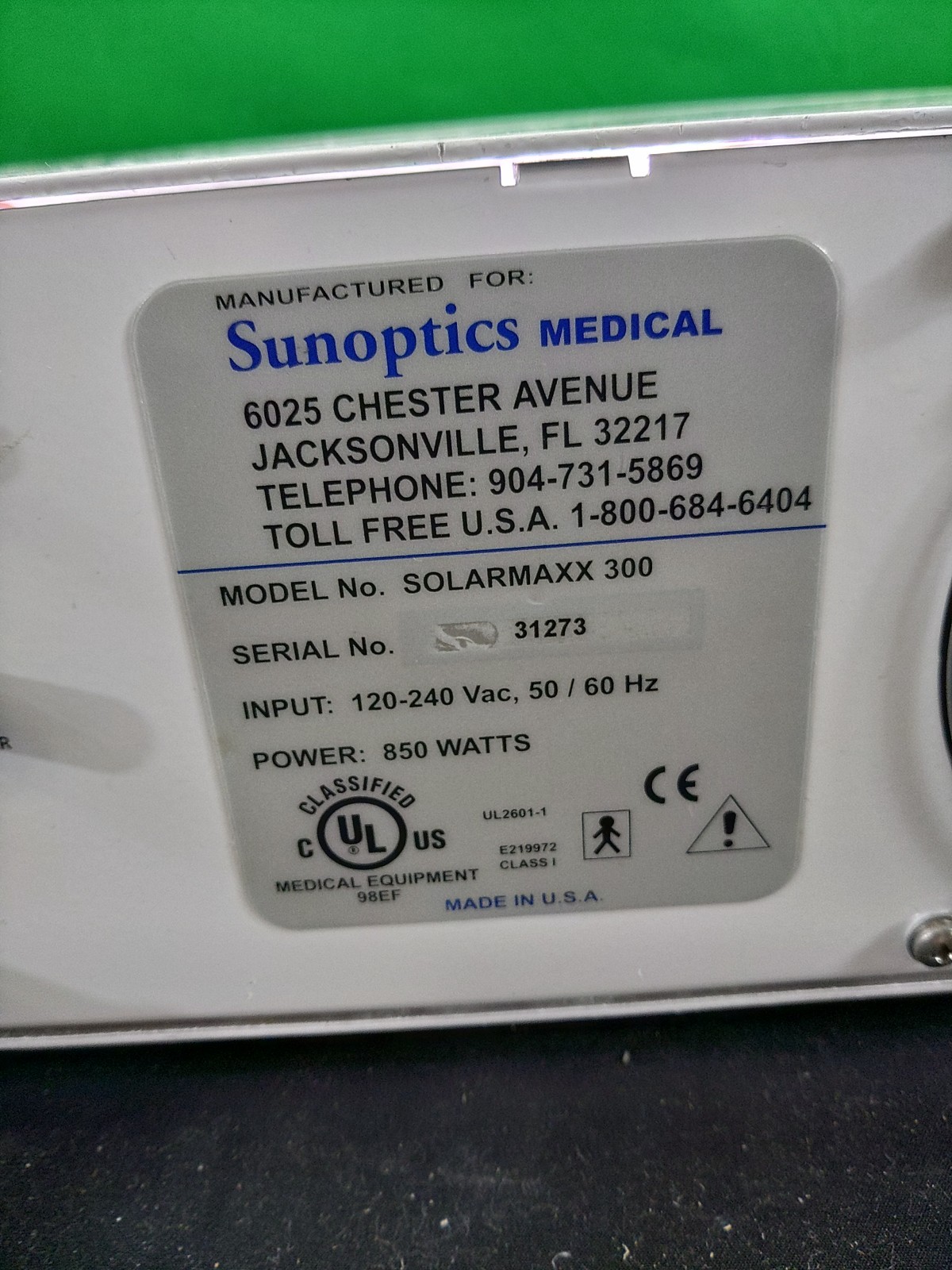 Sunoptics Solarmaxx 300 Light source see details