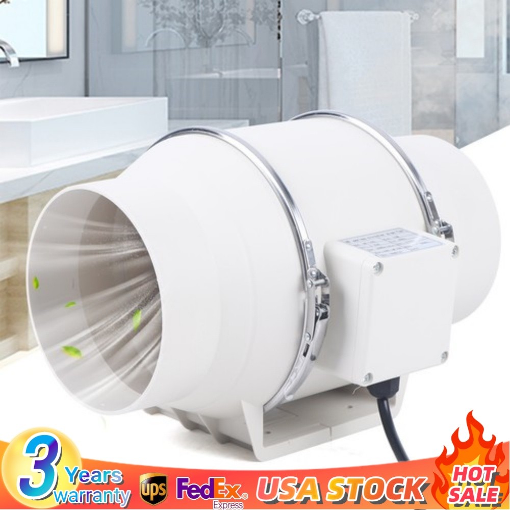 6" Inline Duct Fan 540 CFM Ventilation Exhaust Blower Fans Quiet for Ducting 75W