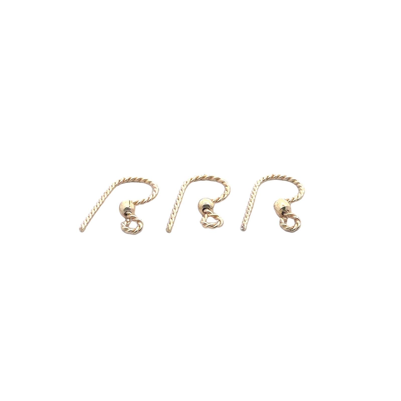 Twisted Gold Finish & Silver Plated E-Coated Hammered Ear Wires (22mm) - 25 Pair
