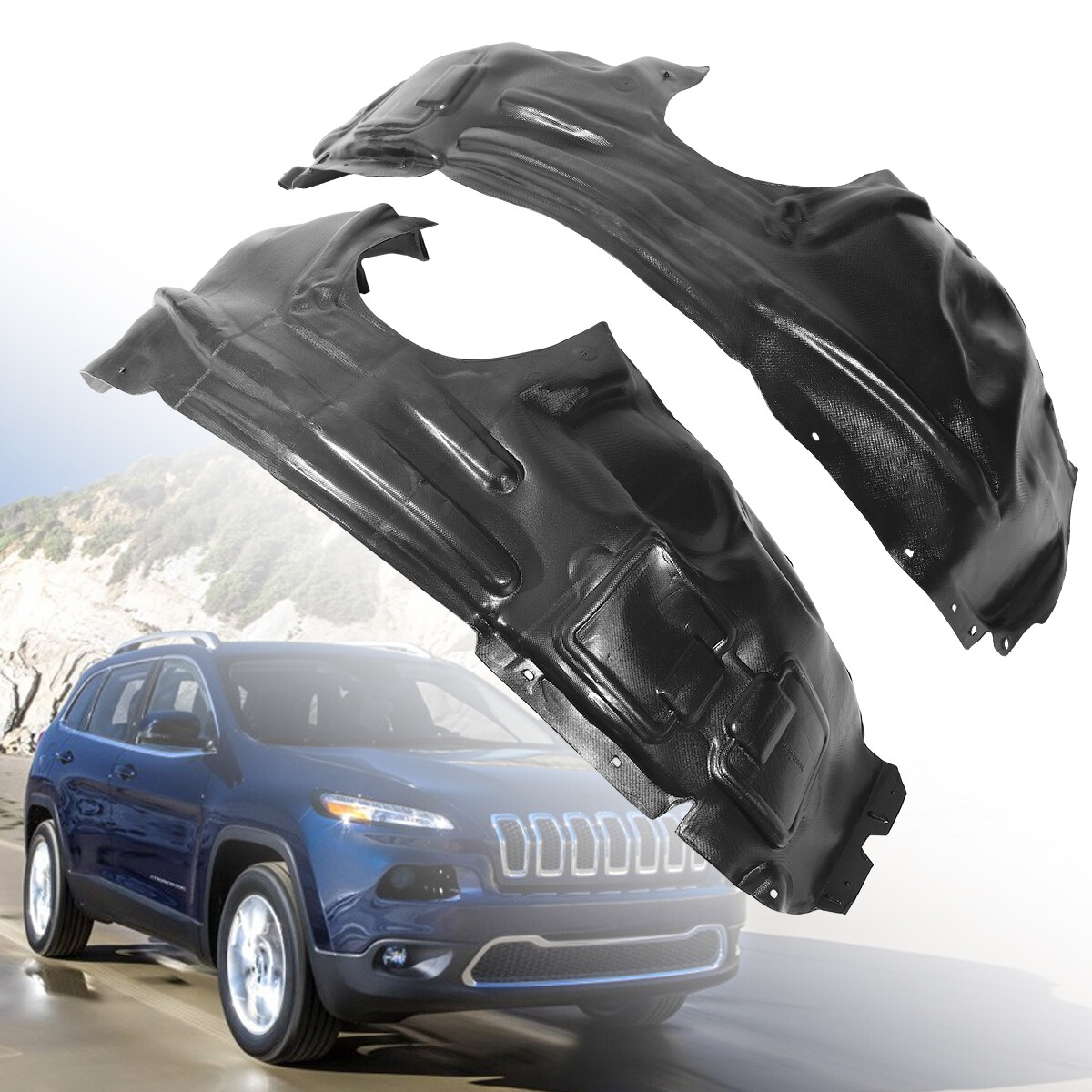 For Jeep Cherokee 2014-2018 Front Driver Passenger Side Inner Fender Liner Set