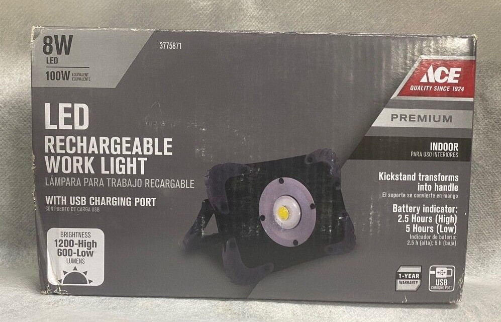 ACE 1200 Lumen 4000K LED Indoor Rechargeable Work Light