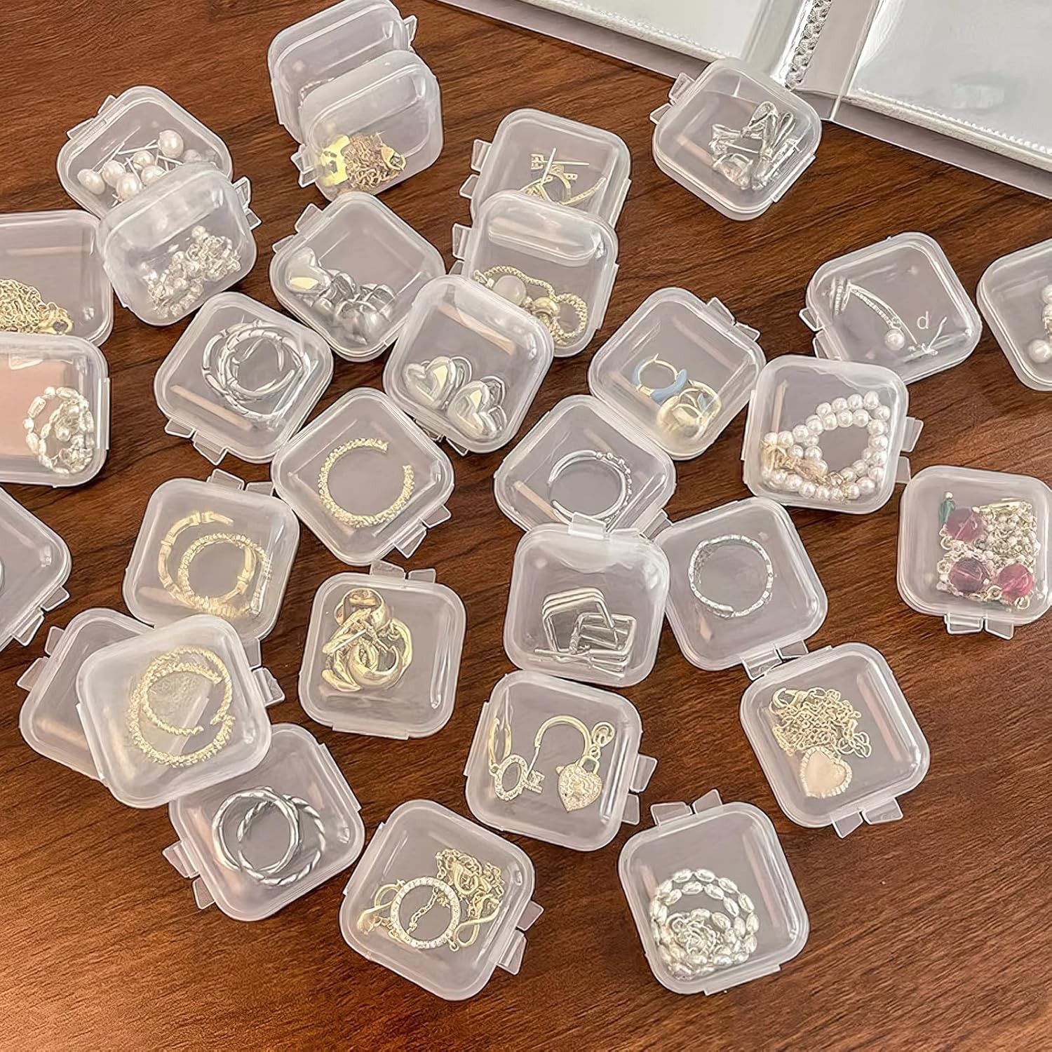 80 PCS Small Clear Jewelry Containers, Mini Transparent Plastic Bead Storage ...