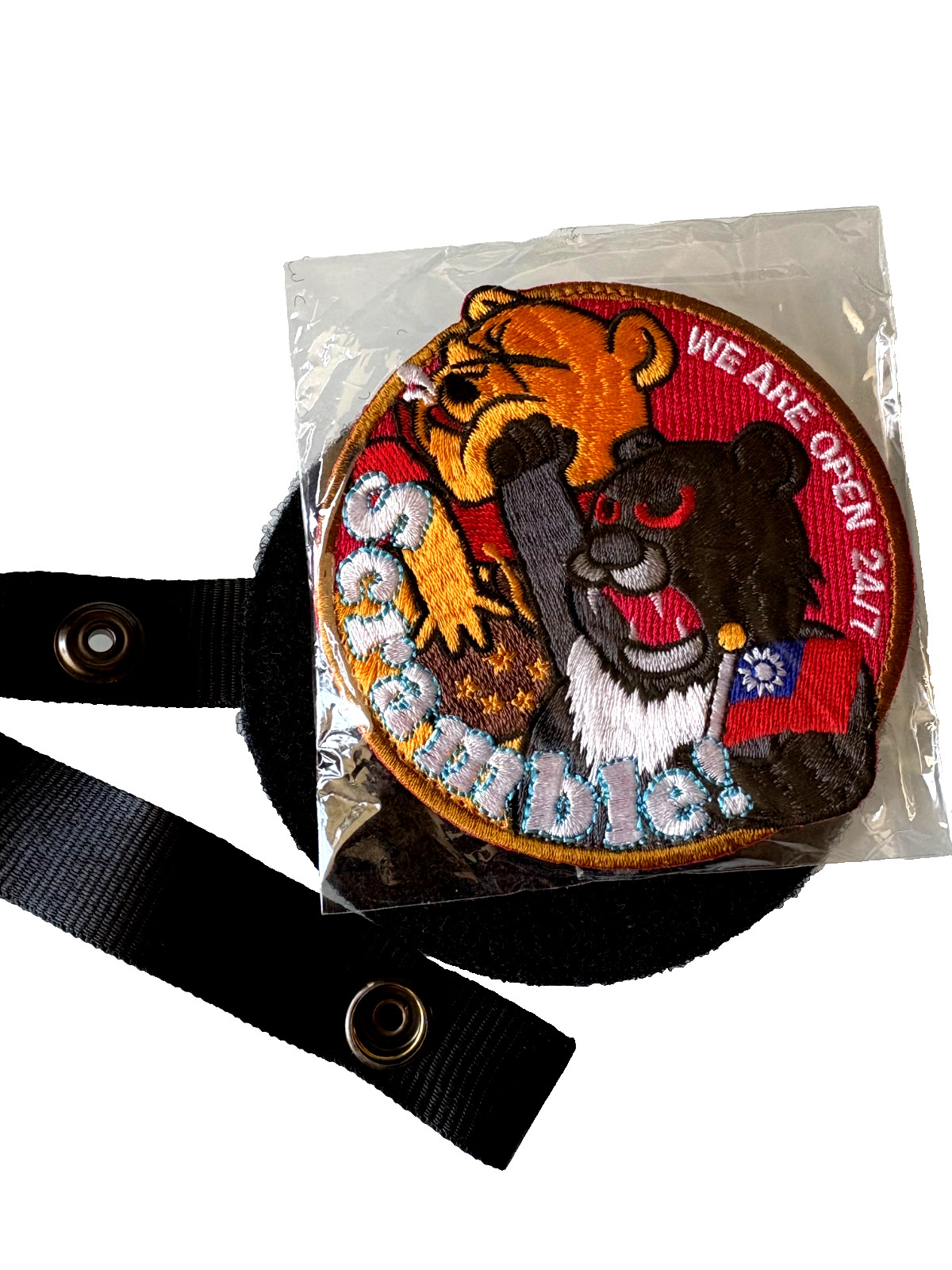 Taiwan Airforce Scramble Full Embroidered Morale Patch -Hook 3.5 inch (RED)