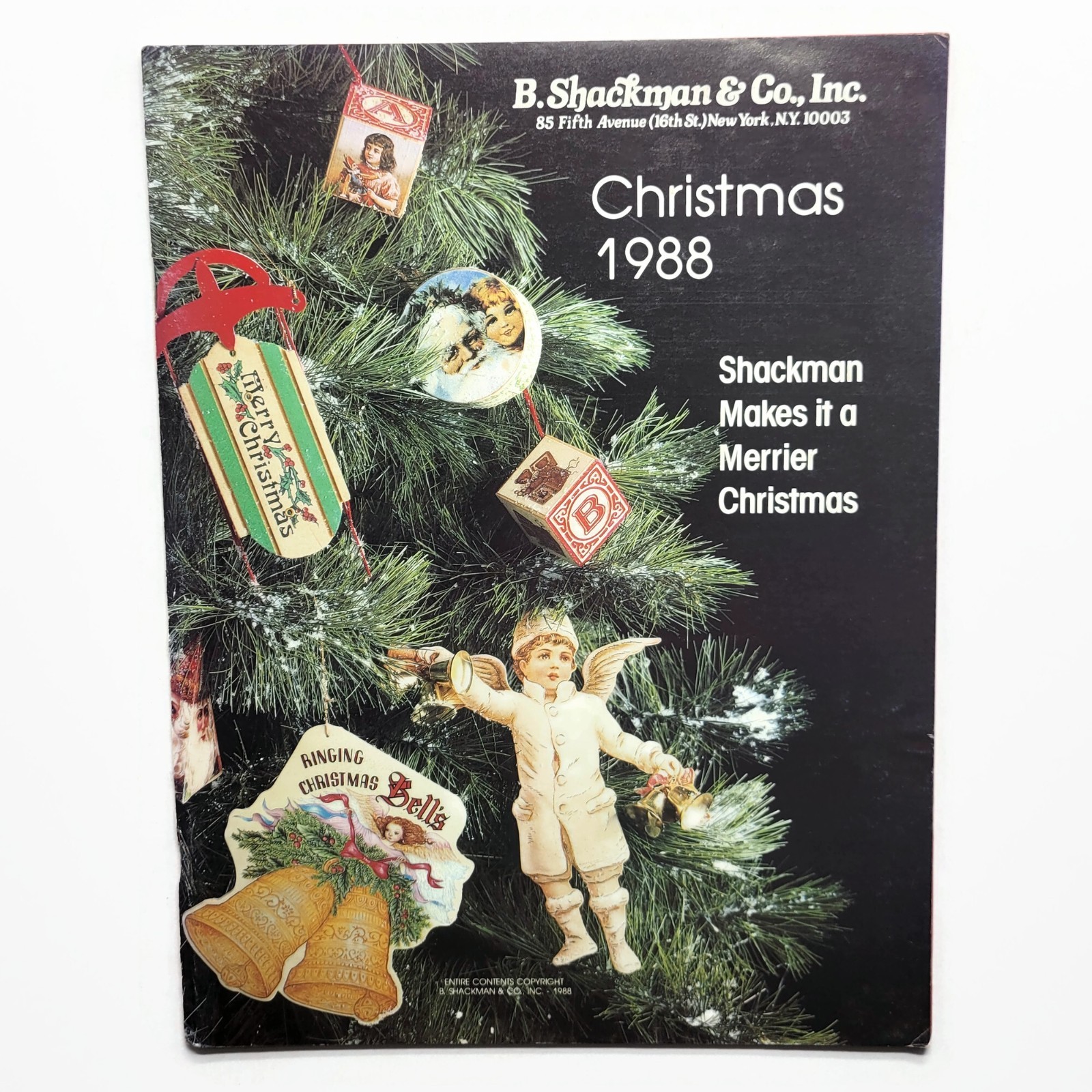 Vintage 1988 B Shackman & Co Catalog Christmas Ornaments - New York NY NYC