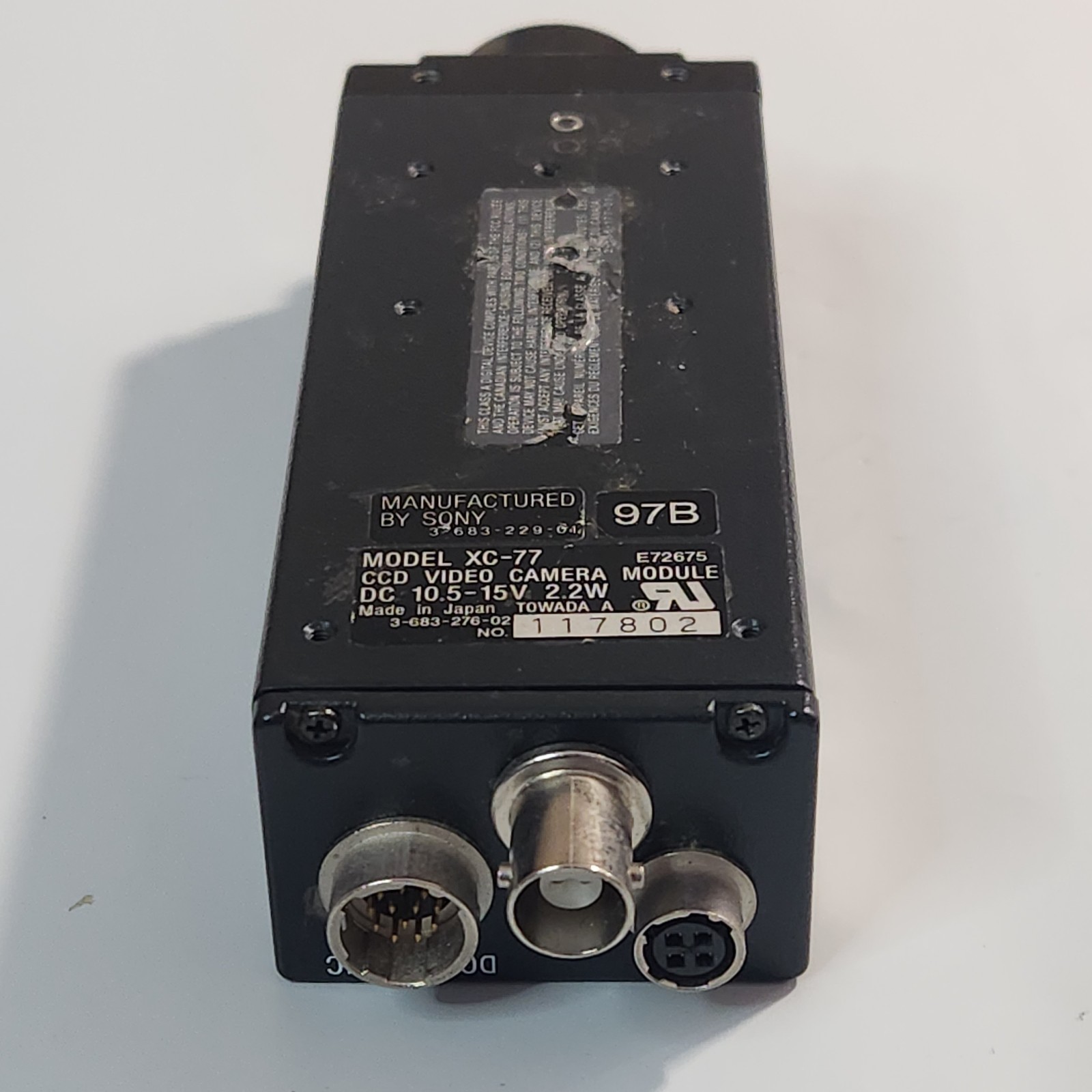 Sony XC-77 CCD Video Camera Module/Right-Angle Prism Adapter/Unitron 1:6.5 Lens