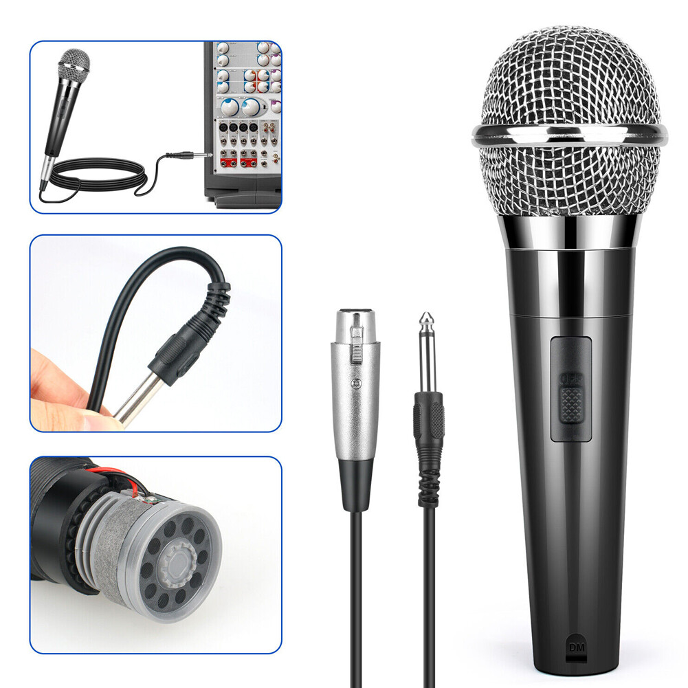 US 1~2 Pack 10Ft Wired Handheld Dynamic Microphone 1/4" Mic Party Speech Karaoke