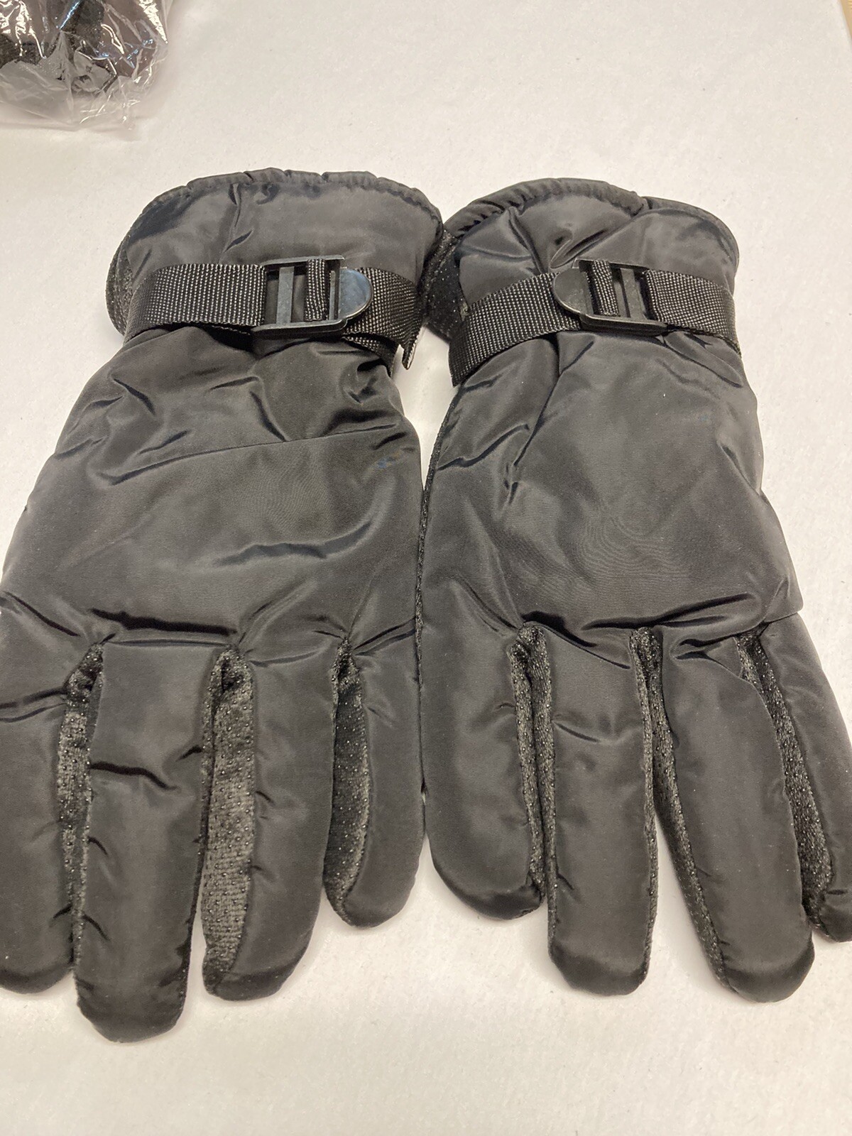 Men's Black￼￼  Winter Gloves Sz L Fleece Lined New