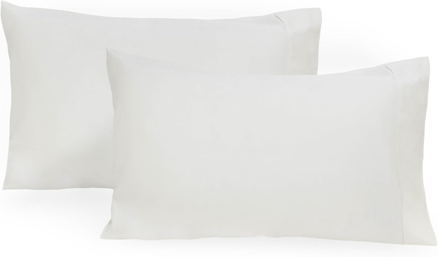 Organic Cotton White King Pillowcases - 2 Pack, 100% GOTS Certified Organic
