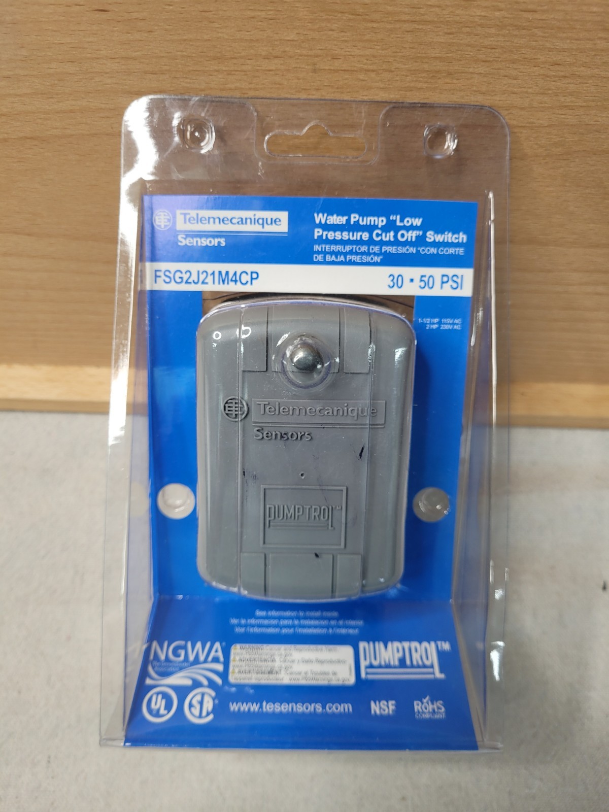 Telemecani Pumptrol FSG2J21M4CP 30-50 PSI Water Pump Low Pressure Cut Off Switch