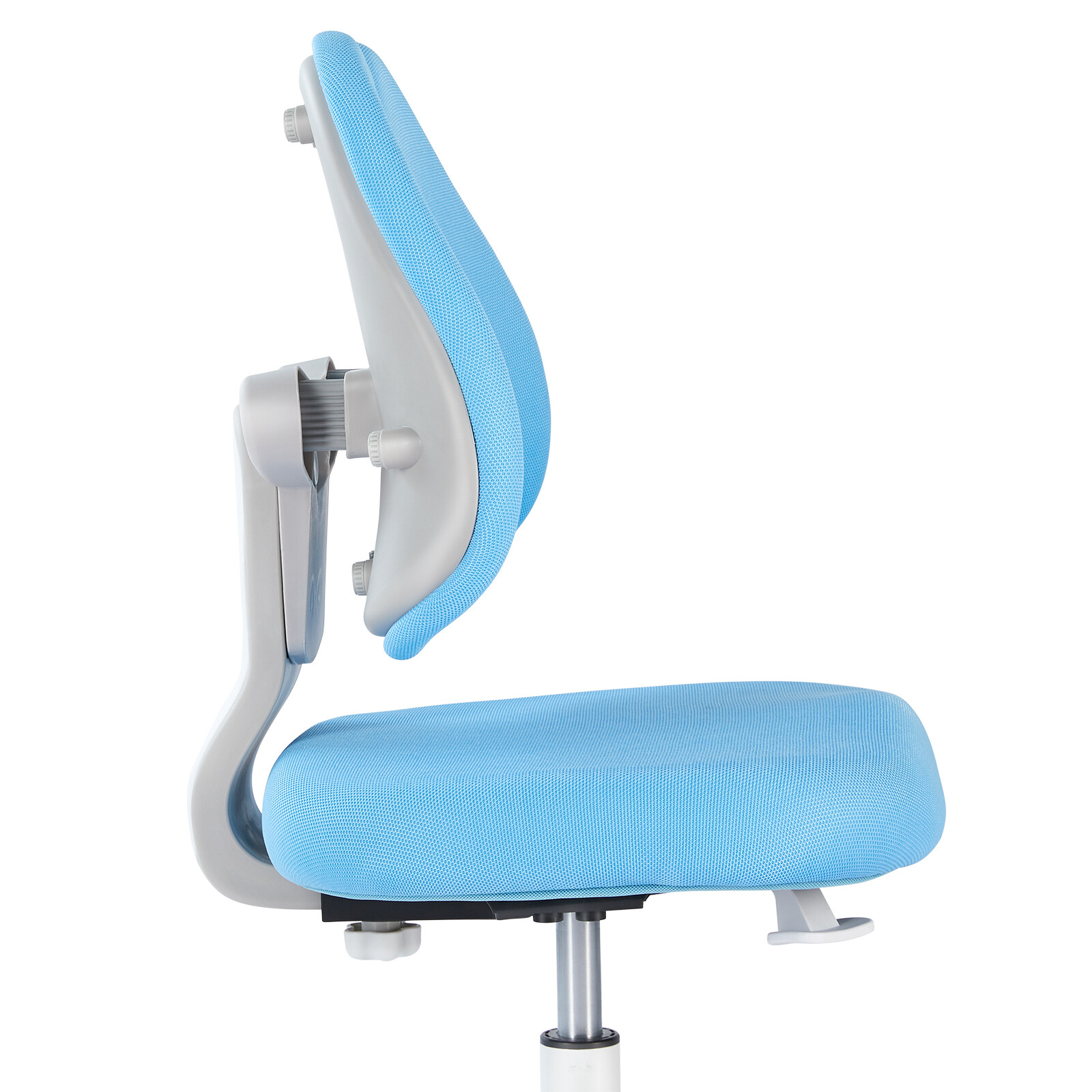 Blue Kids Study Chair Adjustable Height & Seat Depth Auto Brake Caster Boy Chair